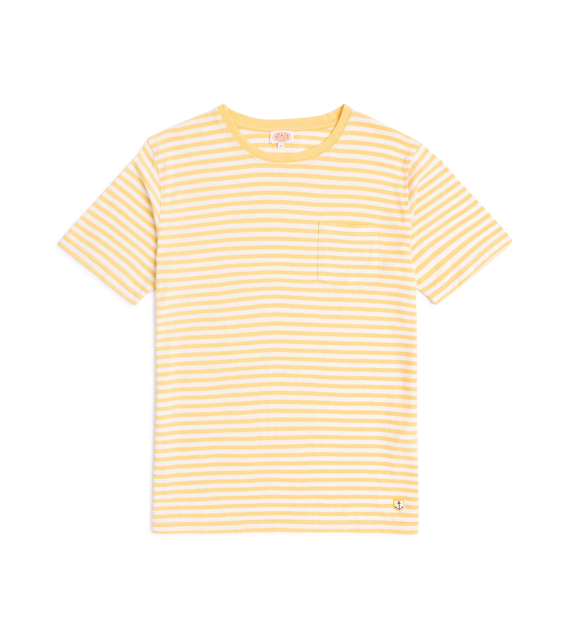Armor-Lux Cotton Linen Striped T-Shirt: Yellow