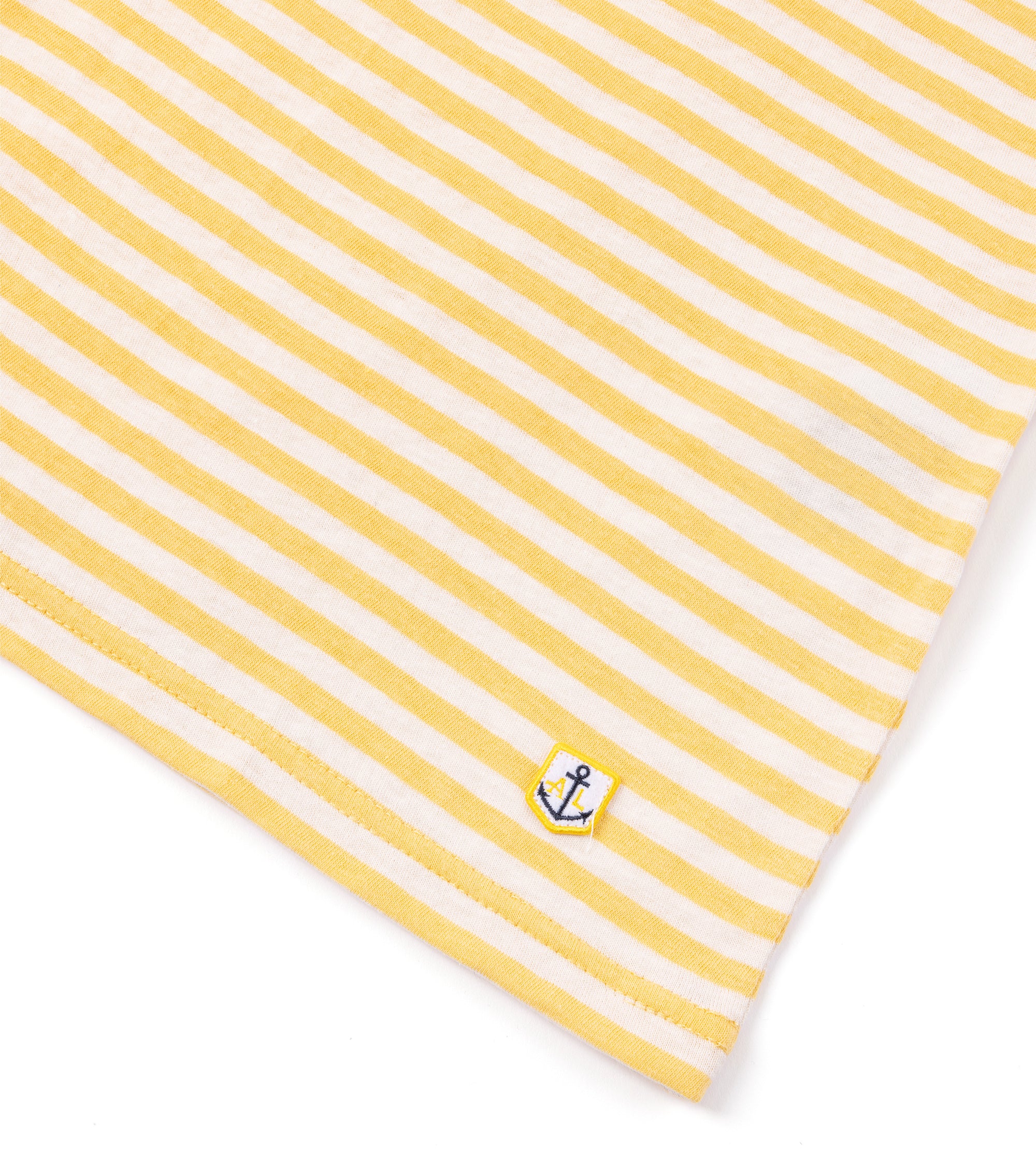 Armor-Lux Cotton Linen Striped T-Shirt: Yellow