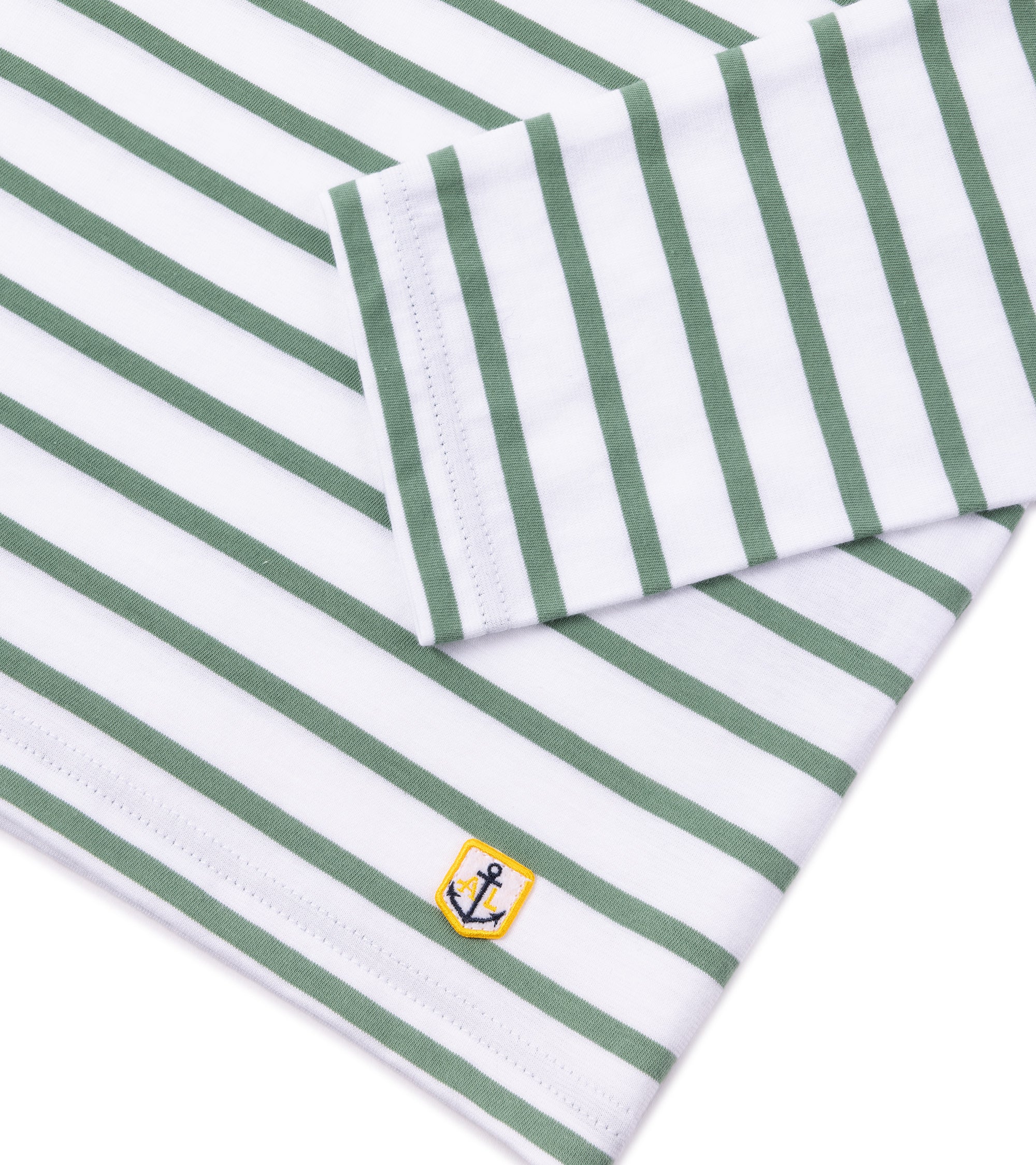 Armor-Lux Lightweight Breton Striped T-Shirt: White/Ivy
