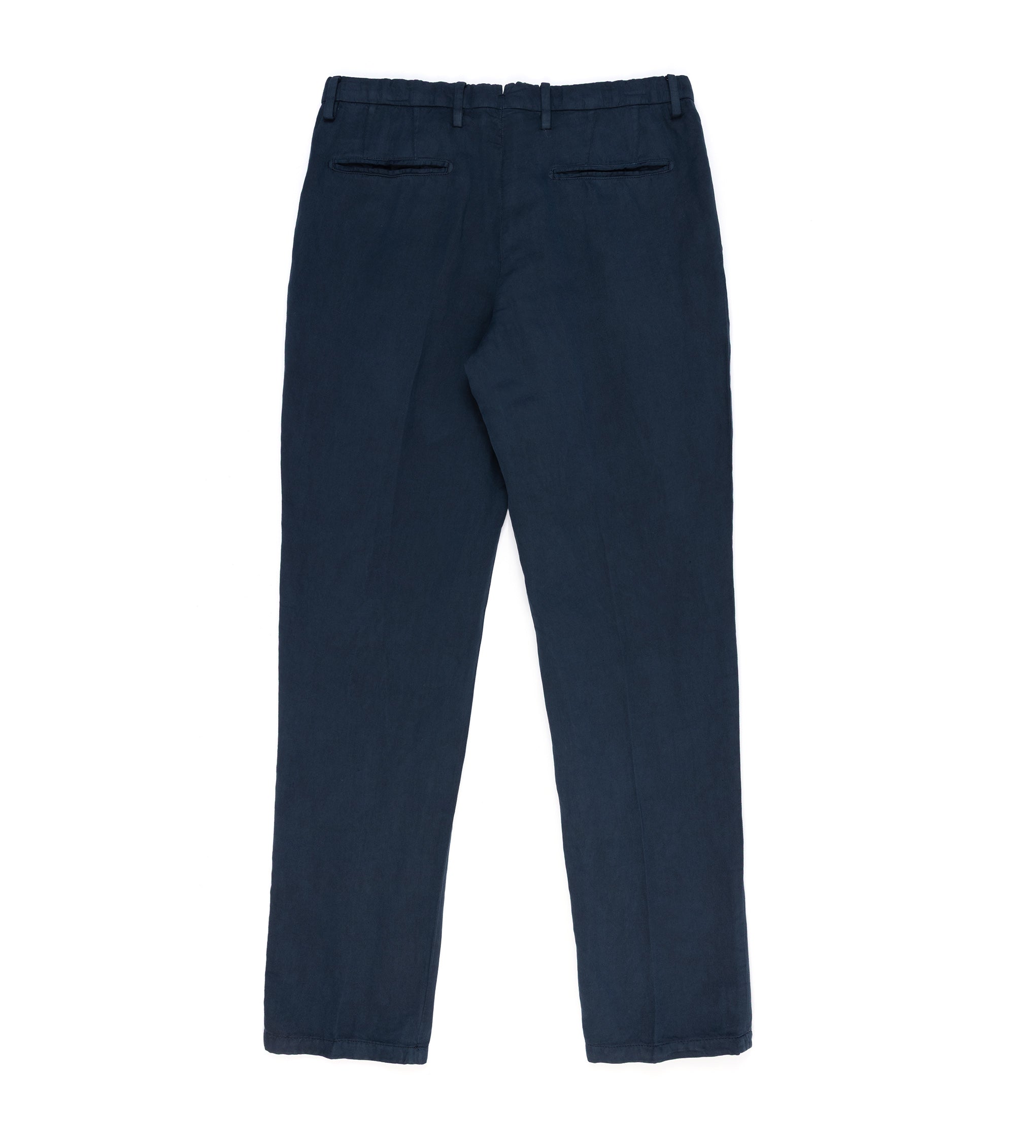 Boglioli Brushed Cotton Linen Suit Trousers: Navy