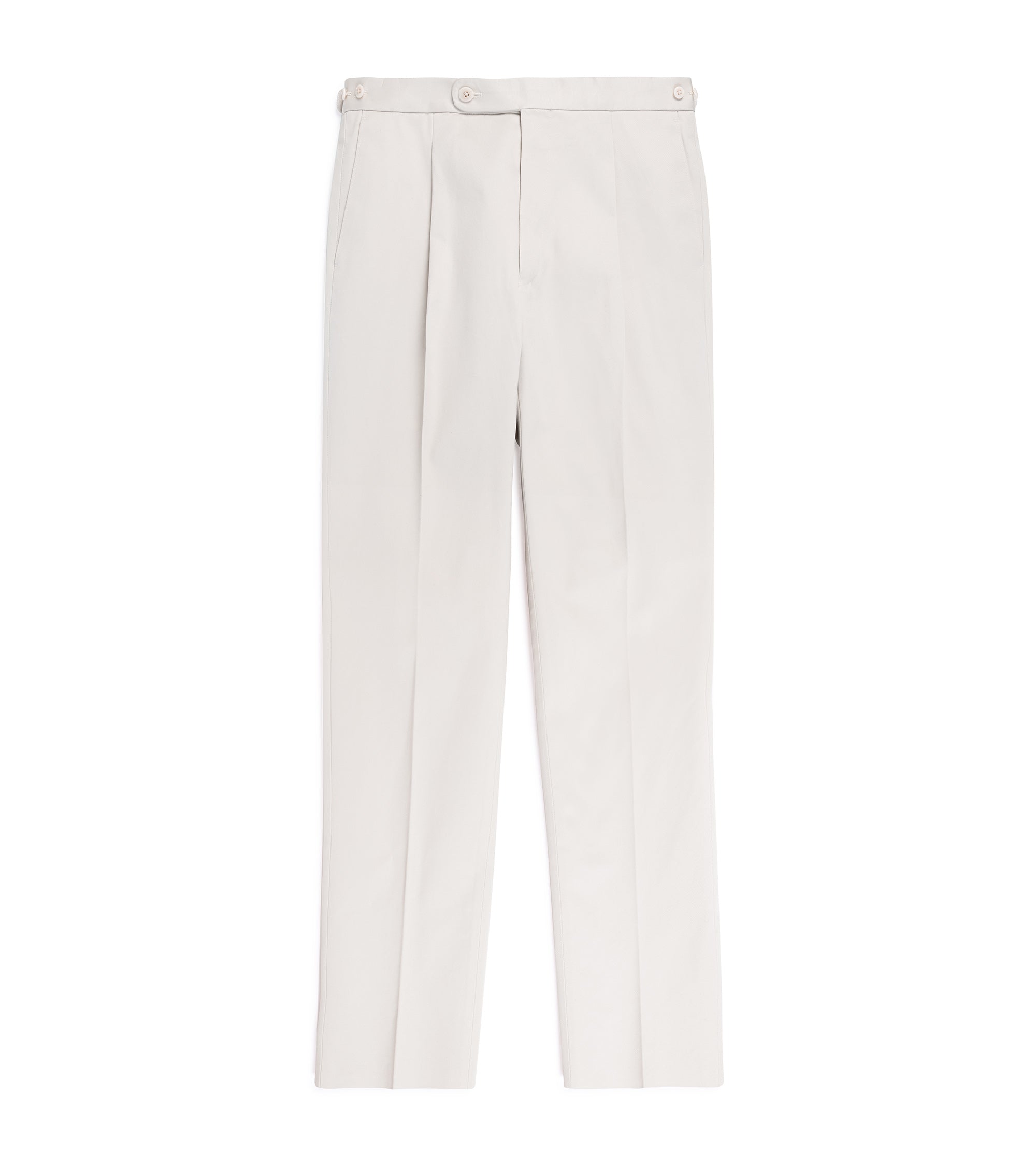 Echizenya for Trunk heavy chino trousers in stone, front view.