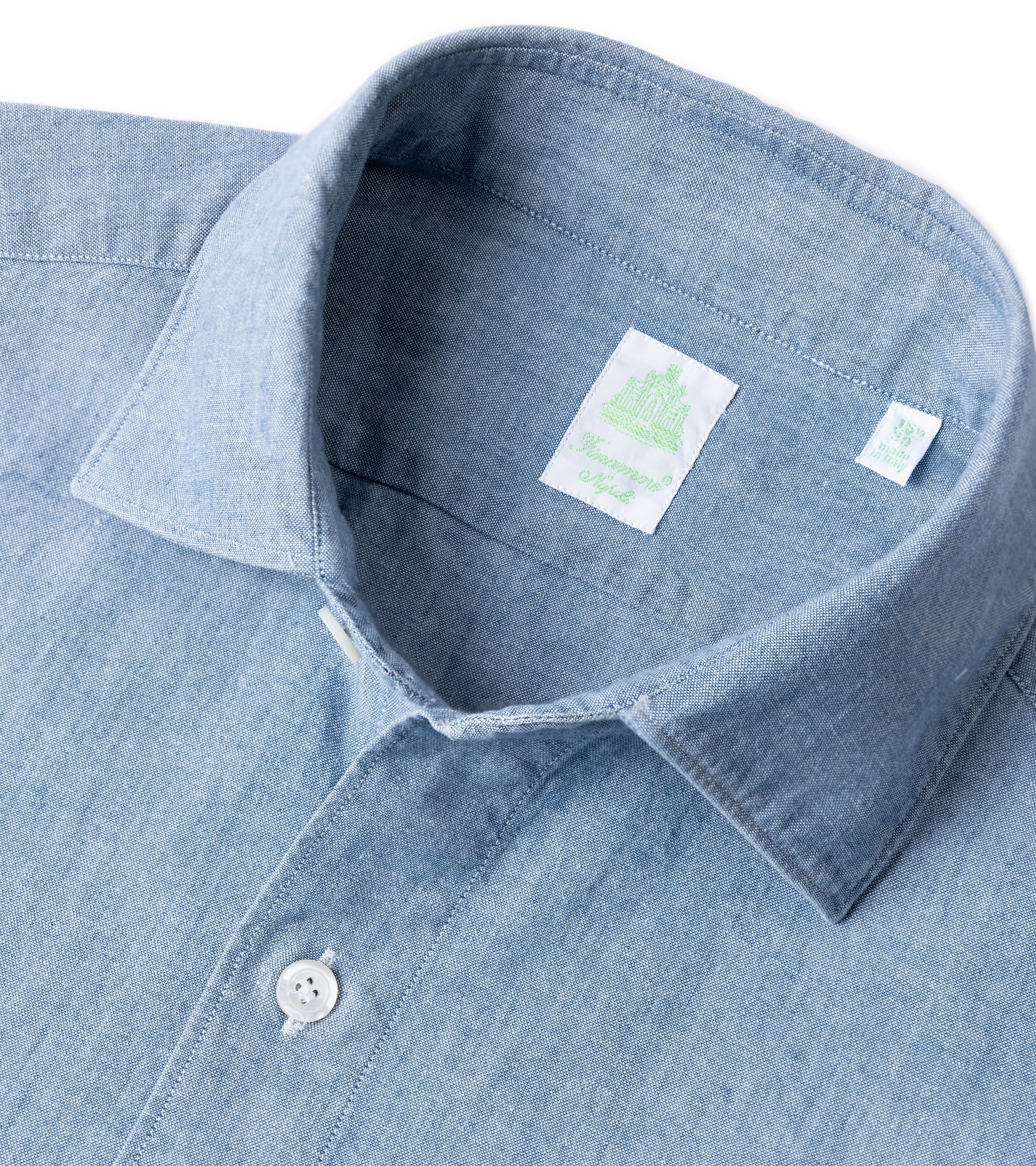 Finamore Gaeta Classic Cotton Luigi Sport Shirt: Chambray