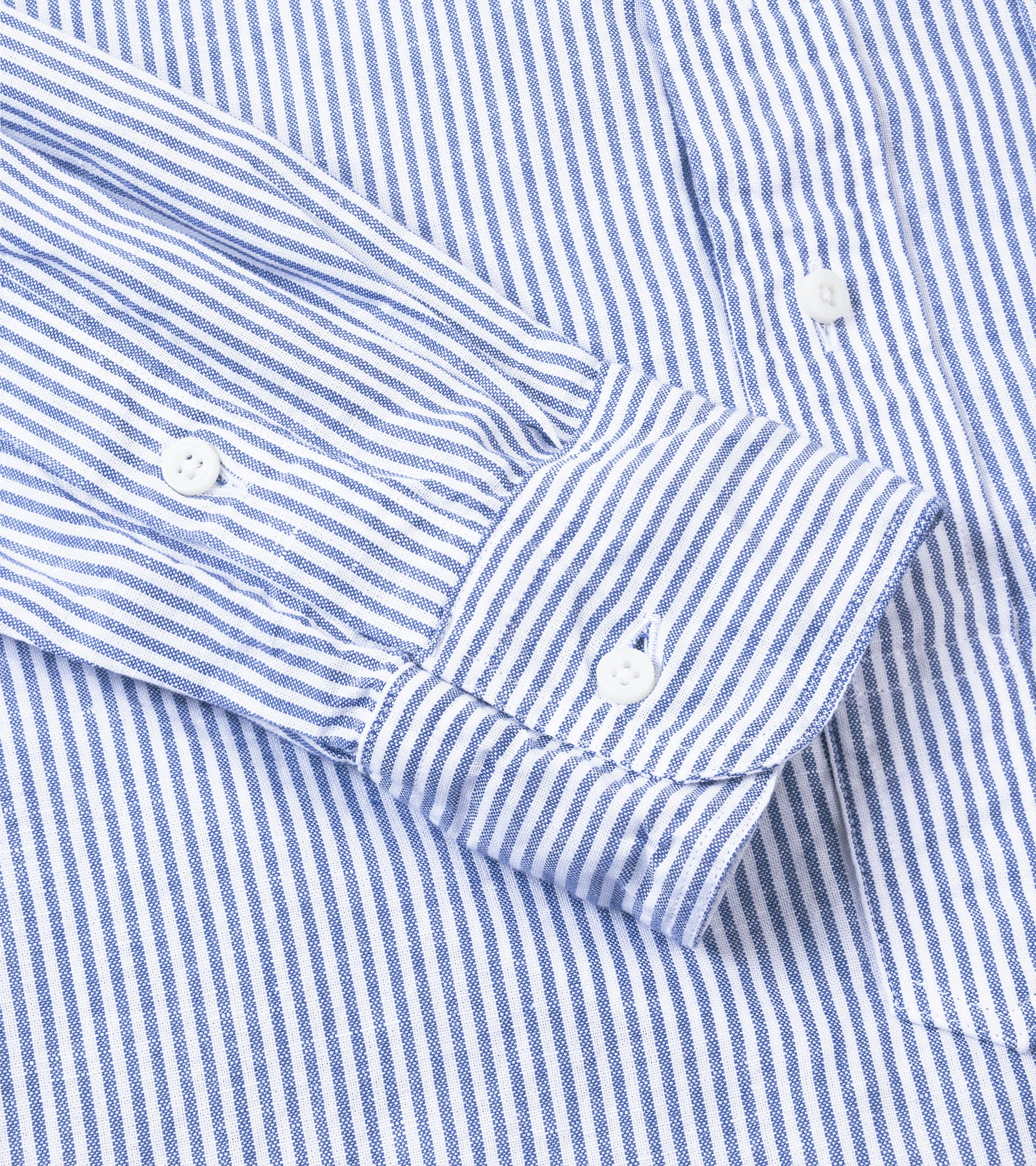 Gitman Vintage Cotton Linen Stripe Popover Shirt: Blue