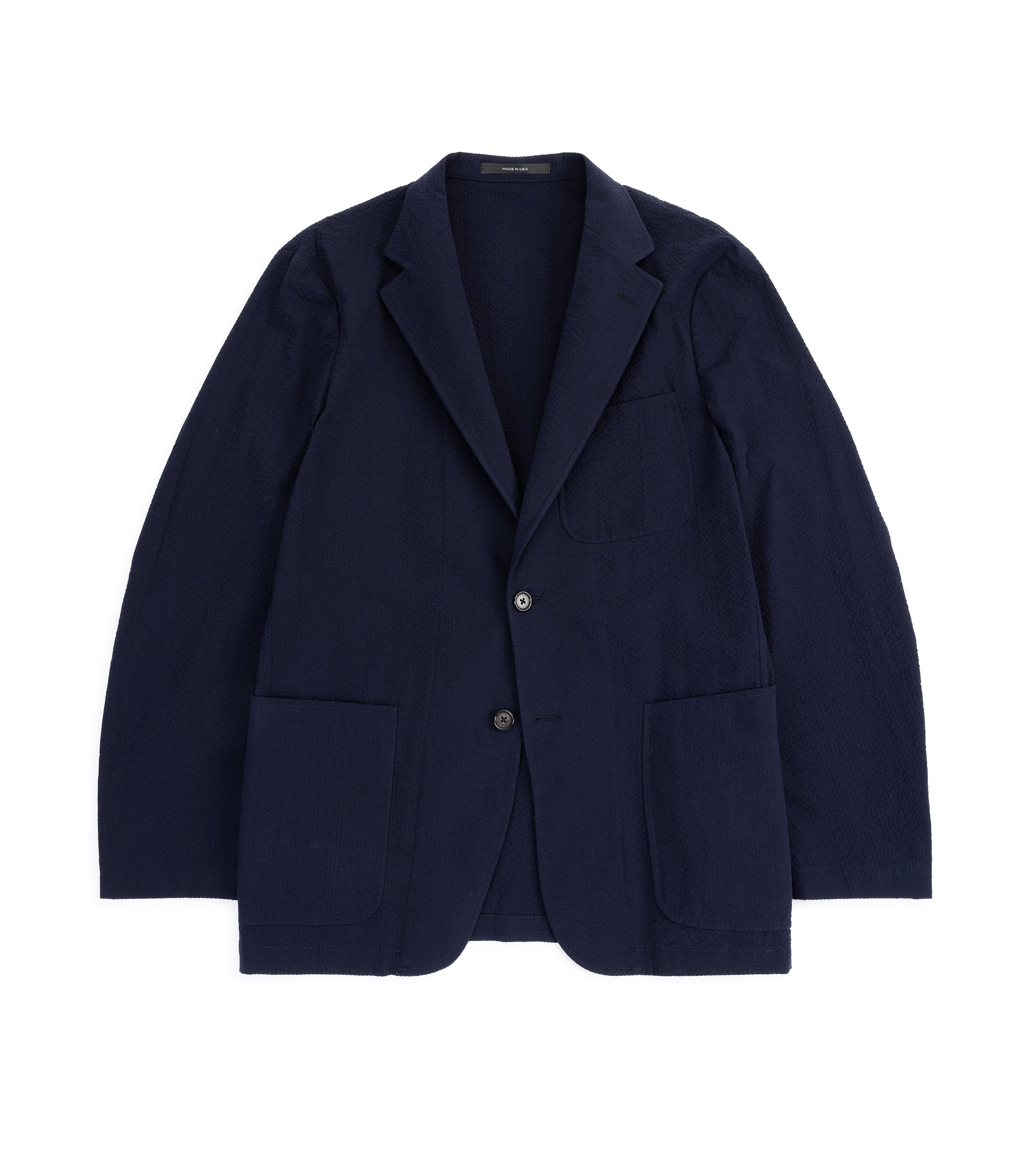 Gitman Vintage Cotton Seersucker Simple Jacket: Navy