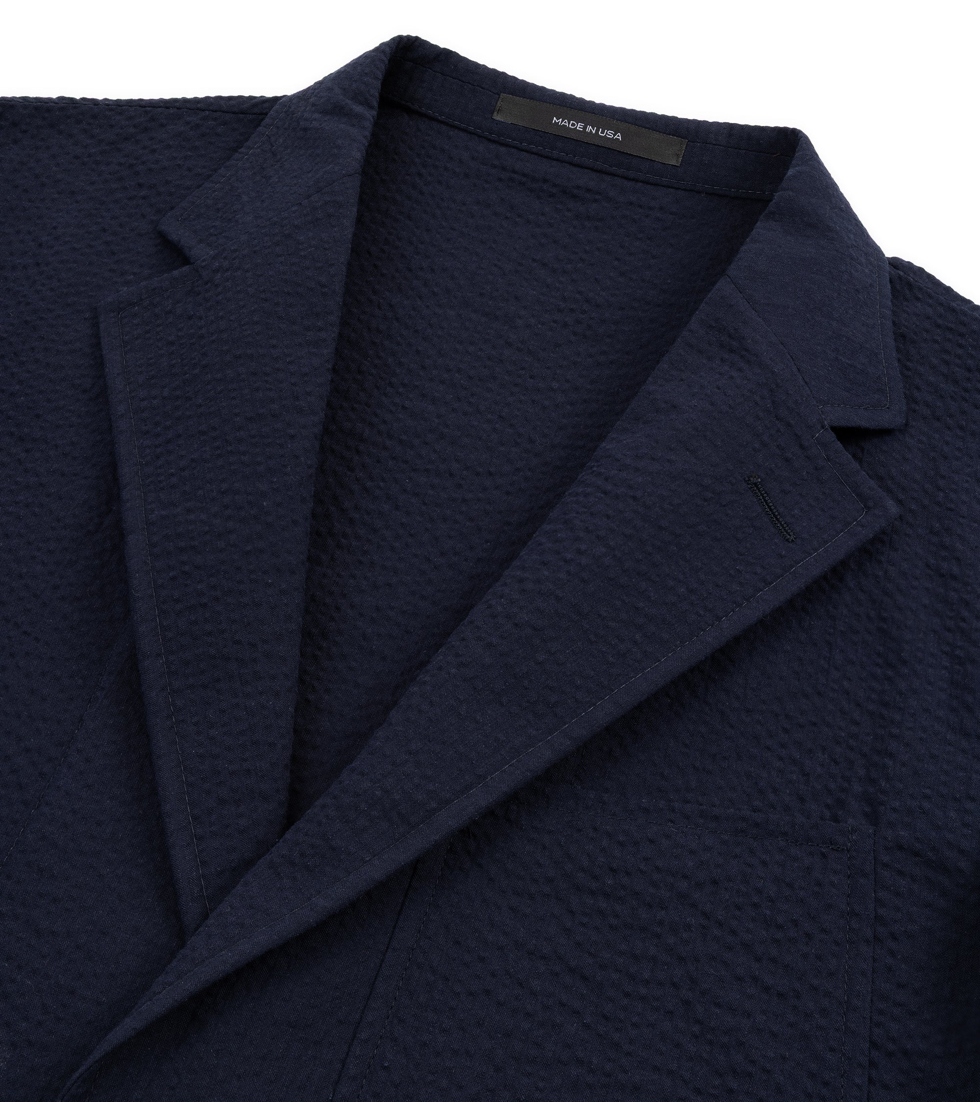 Gitman Vintage Cotton Seersucker Simple Jacket: Navy