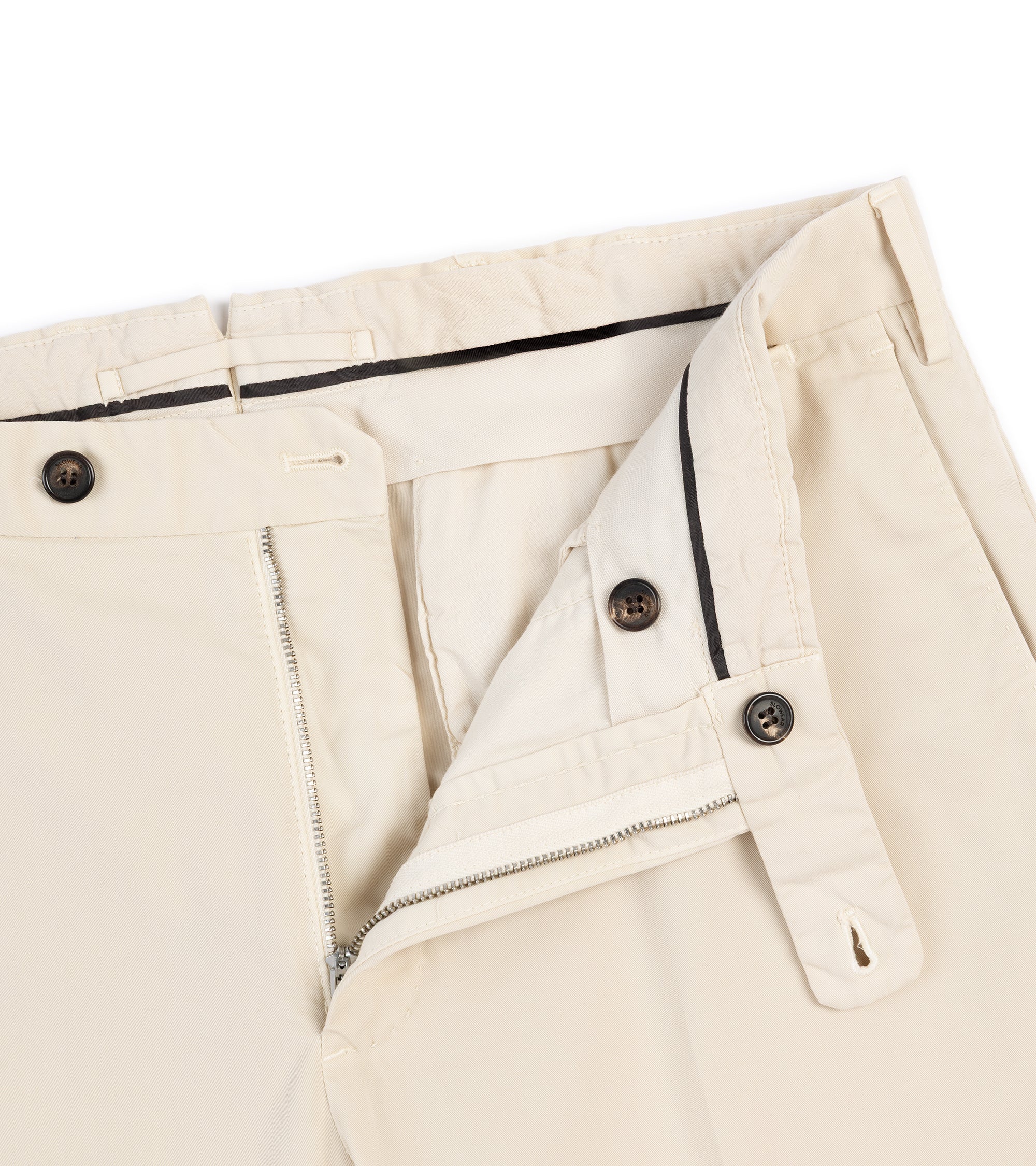 Incotex Regular Fit Royal Batavia Cotton Trousers: Cream