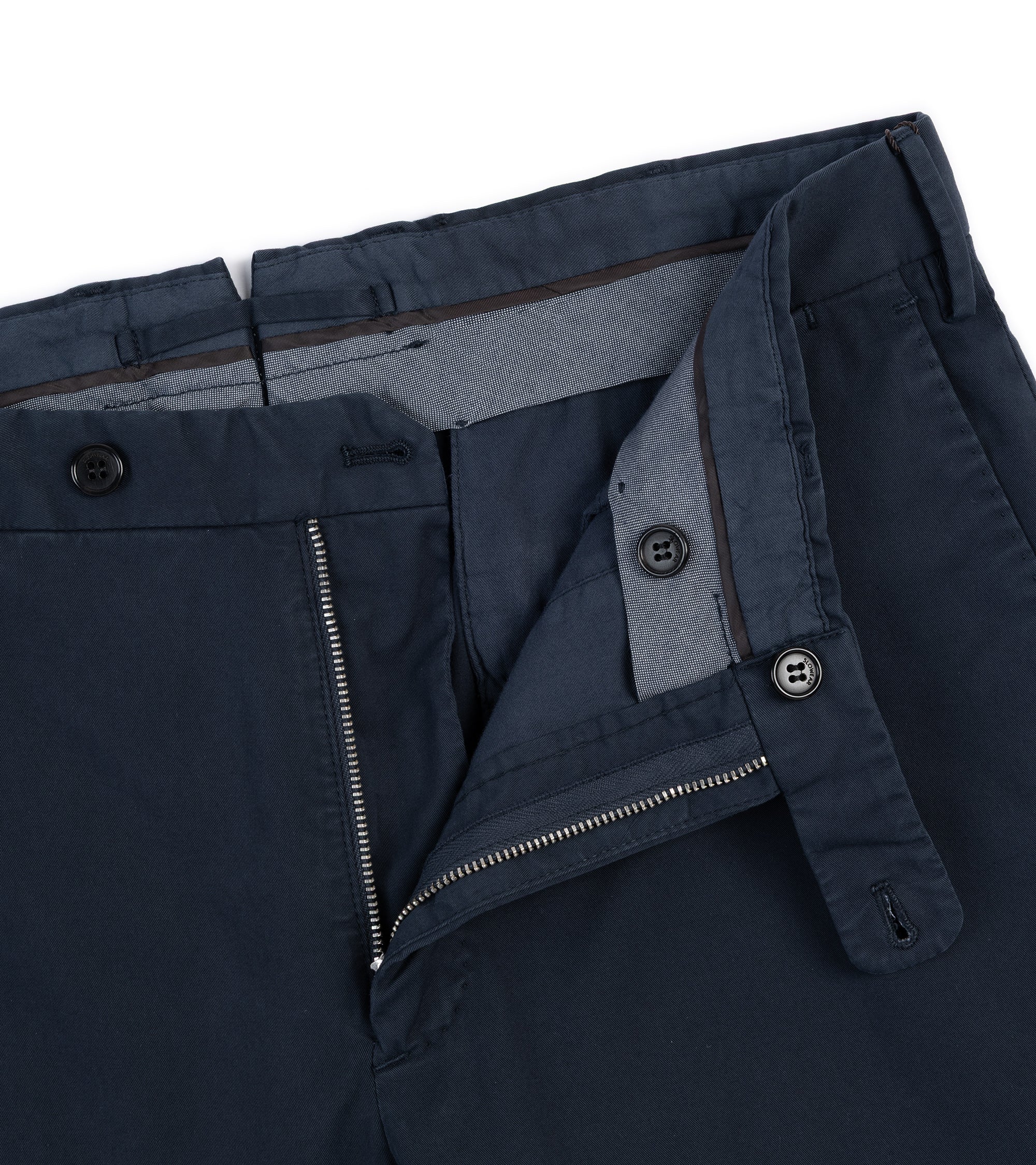 Incotex Regular Fit Royal Batavia Cotton Trousers: Navy