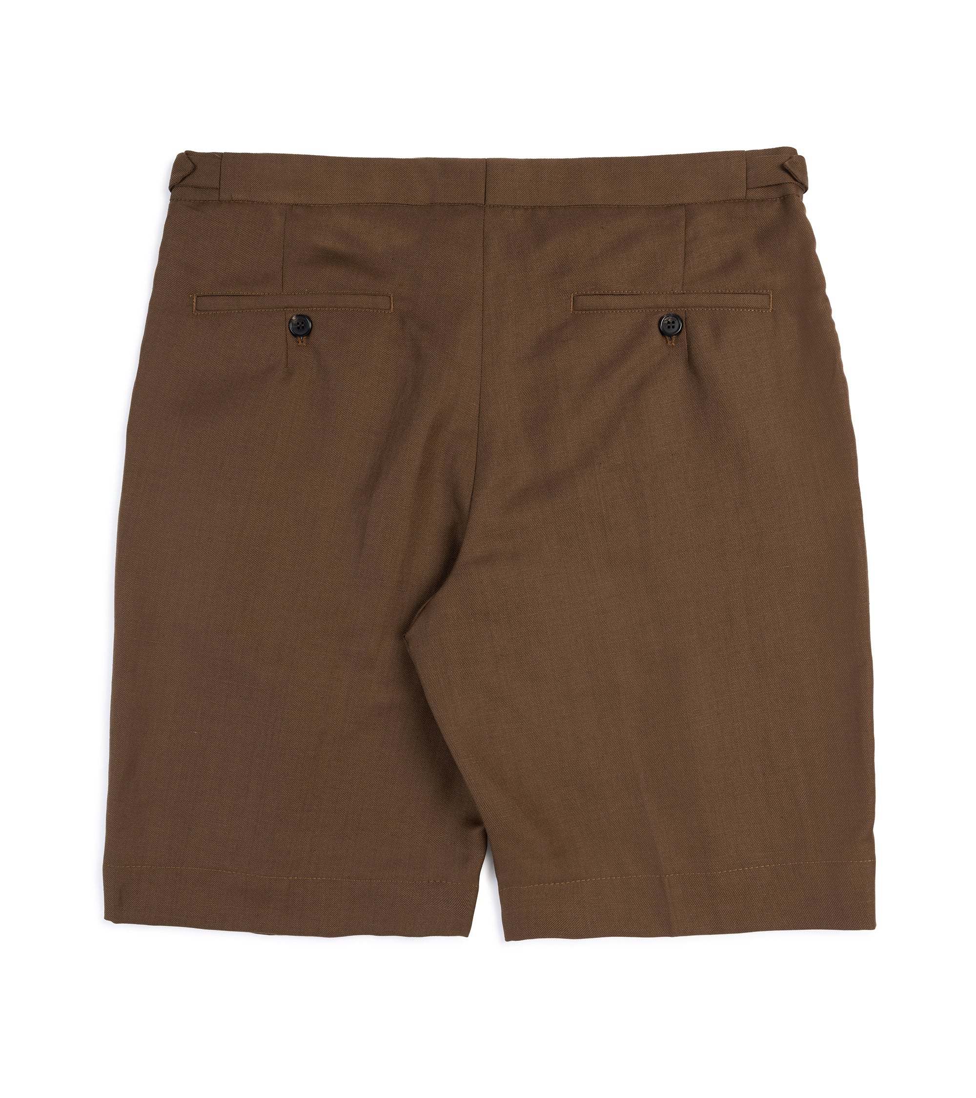 Incotex Wool Linen Pleated Shorts: Brown