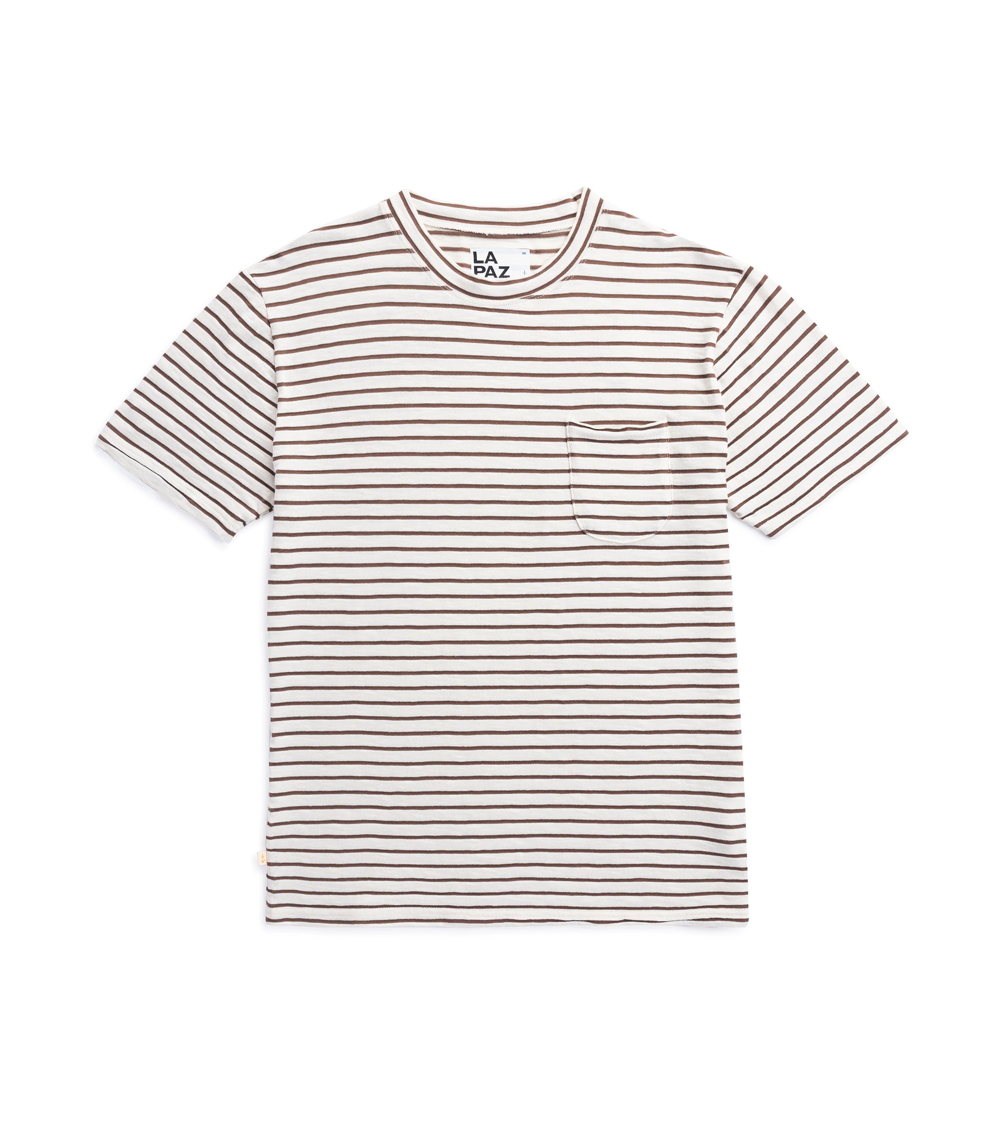 La Paz Guerreiro Stripe Pocket T-Shirt: Aztec Brown