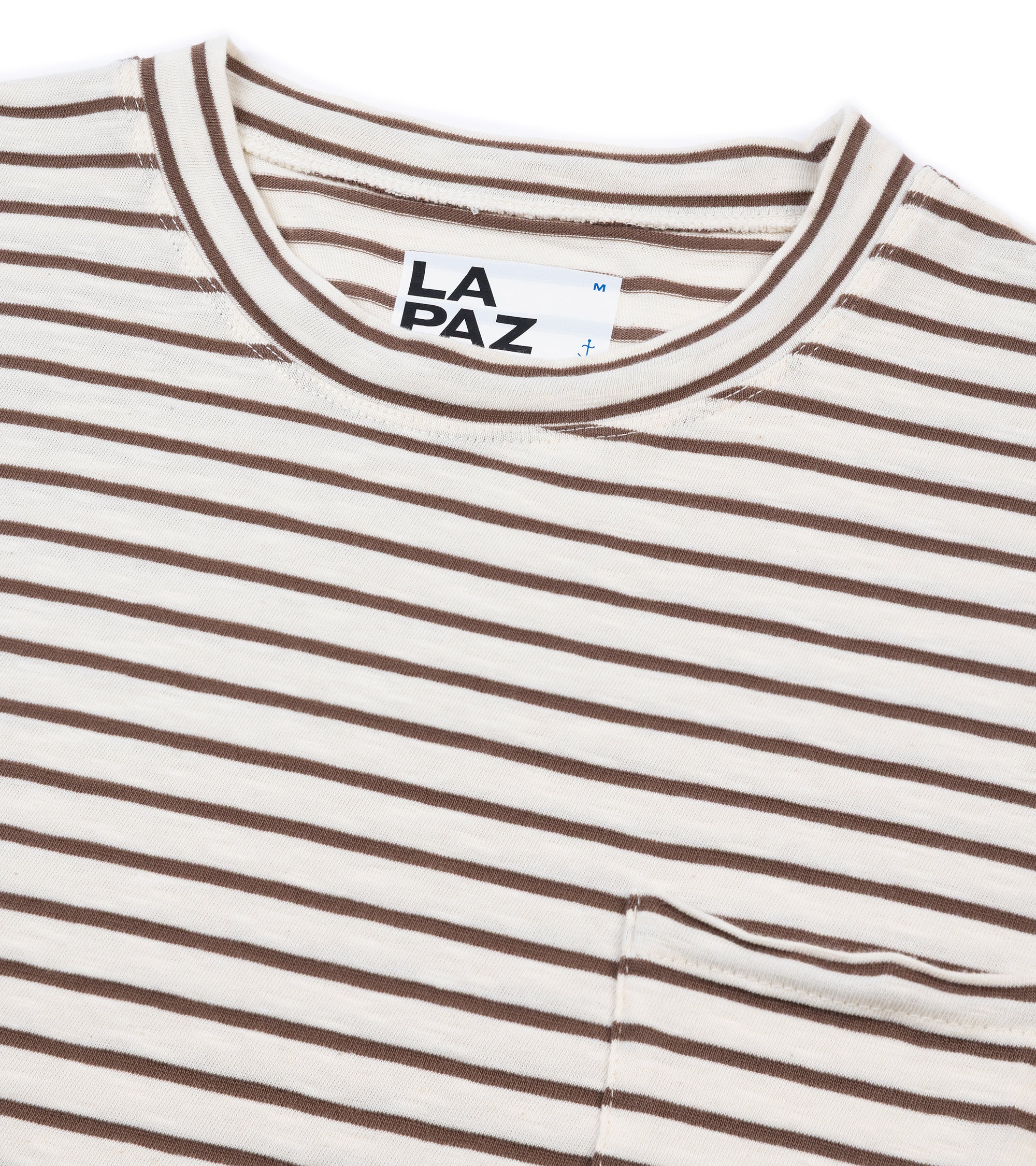 La Paz Guerreiro Stripe Pocket T-Shirt: Aztec Brown