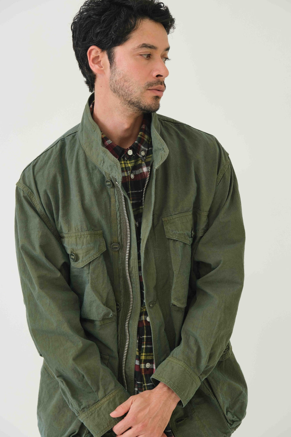Sage de Cret High Density Cotton Hemp M-65 Jacket: Olive