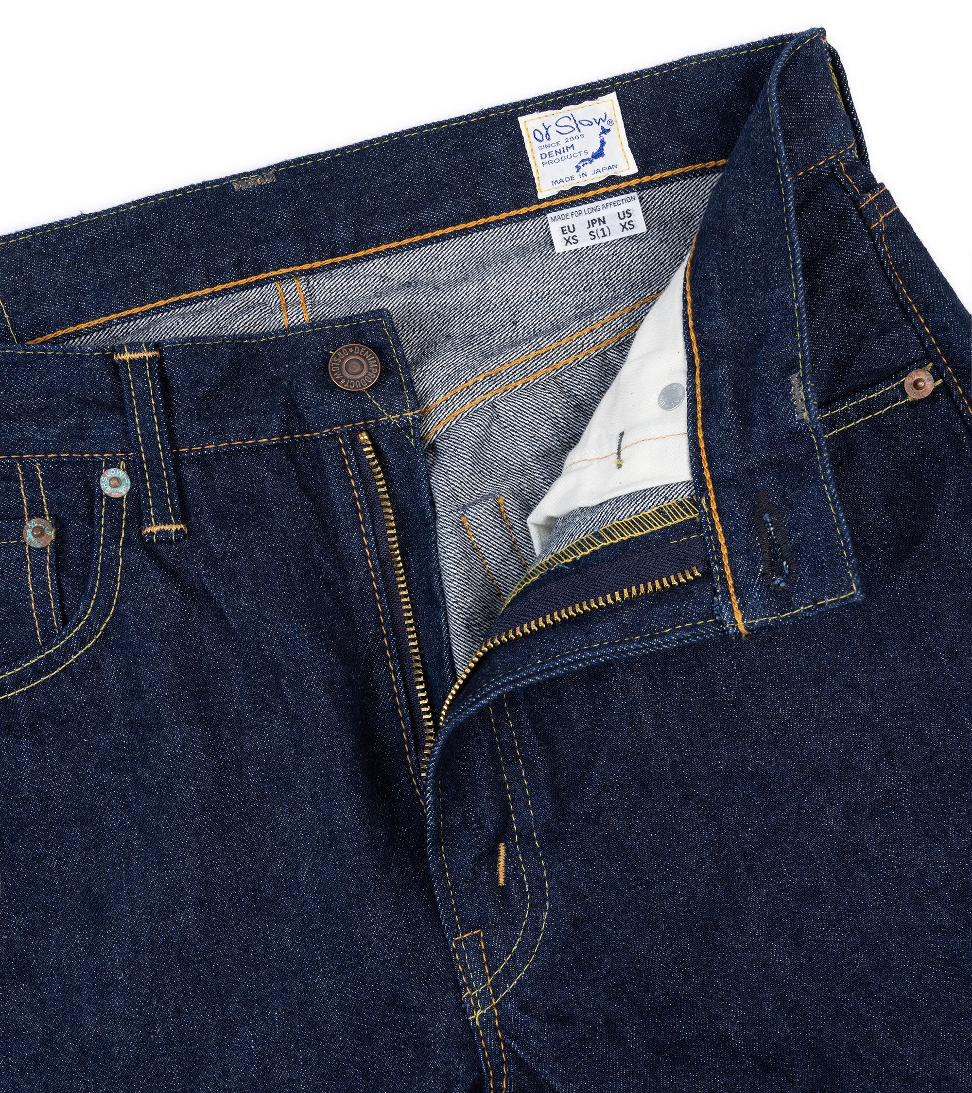 OrSlow 107 Ivy Fit Selvedge Denim: One Wash