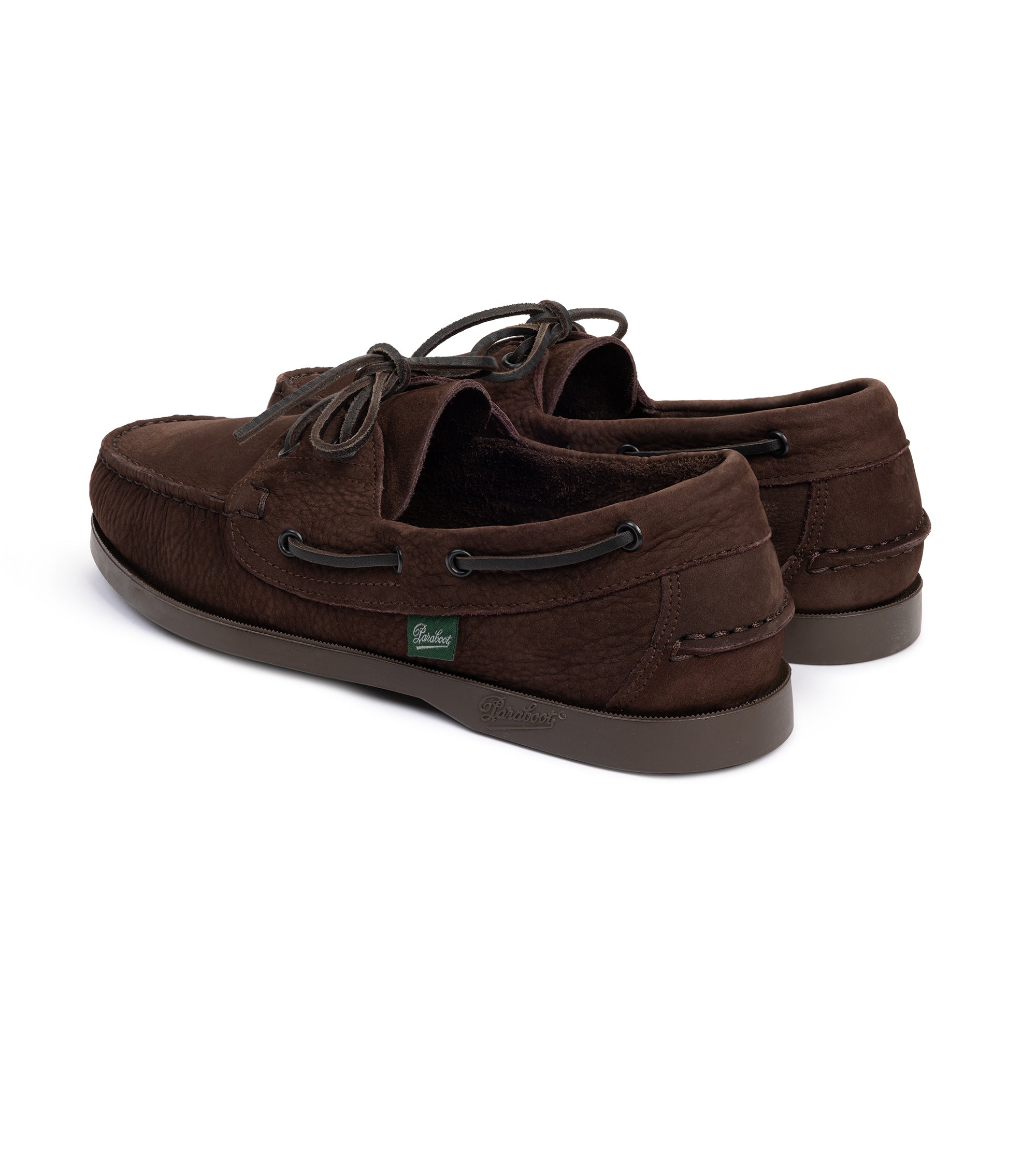 Paraboot Barth Nubuck Boat Shoe: Chocolate