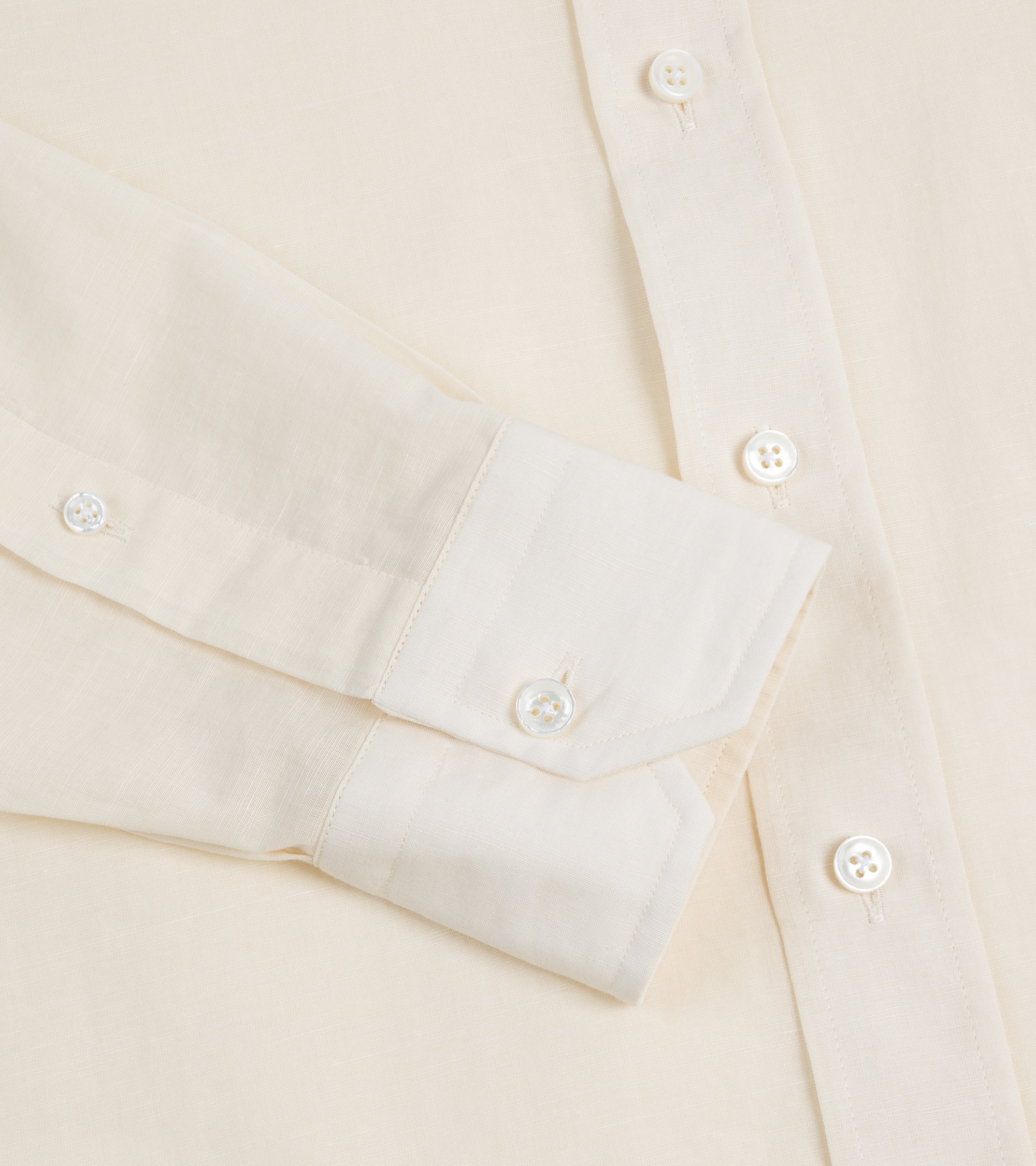 Salvatore Piccolo Cotton Linen Formal Shirt: Cream