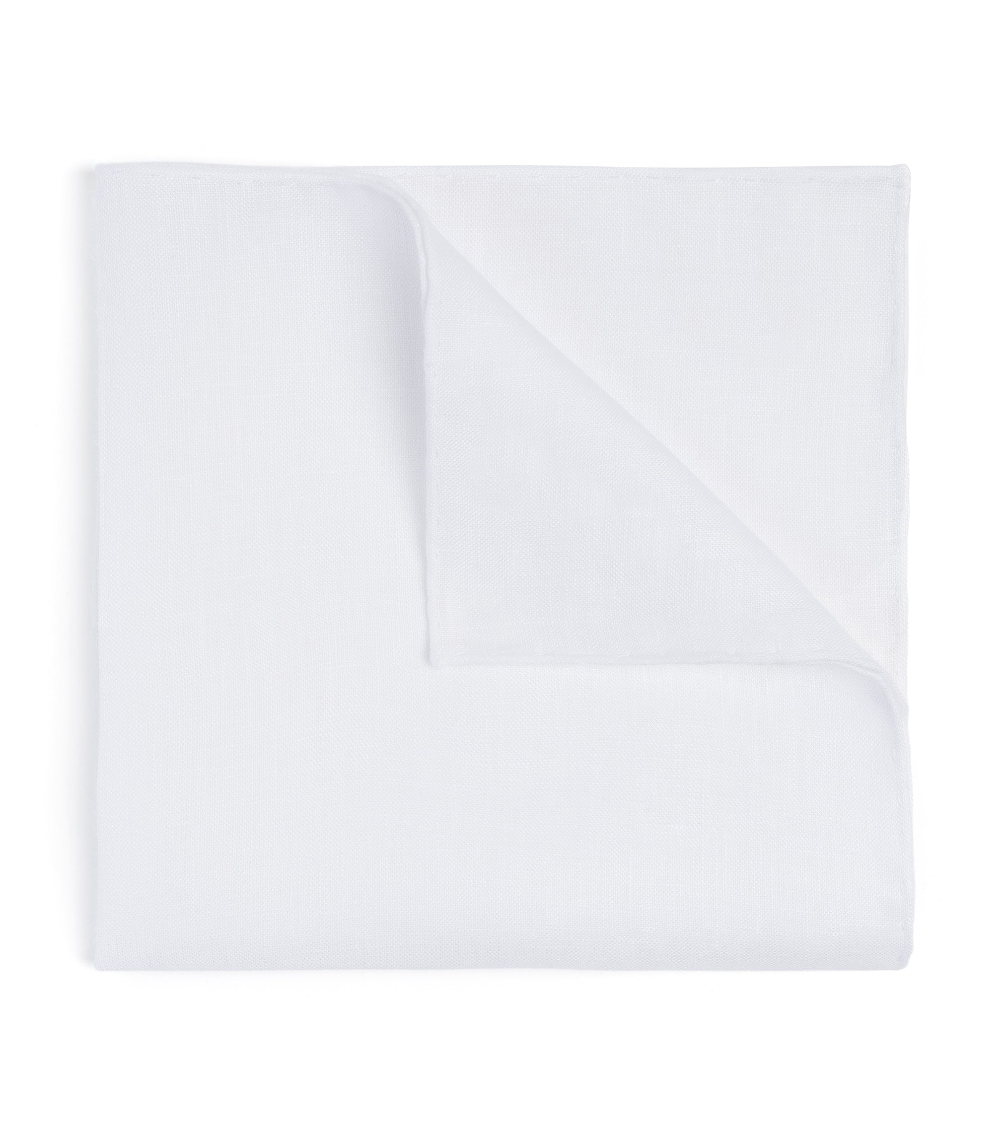 Simonnot-Godard Plain Linen Pocket Square: White