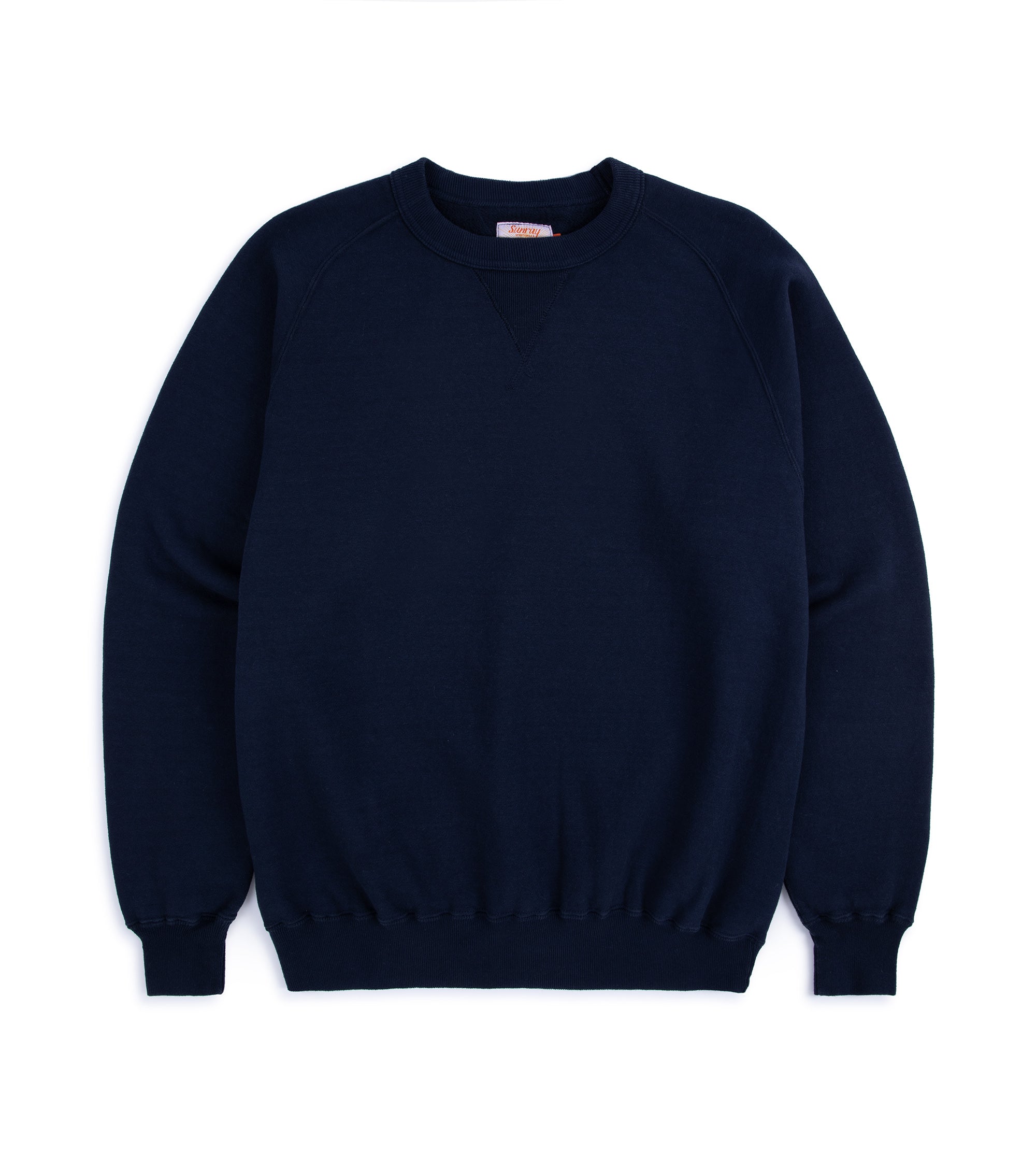 Sunray Sportswear Puamana raglan cotton sweatshirt in dark navy, front view.