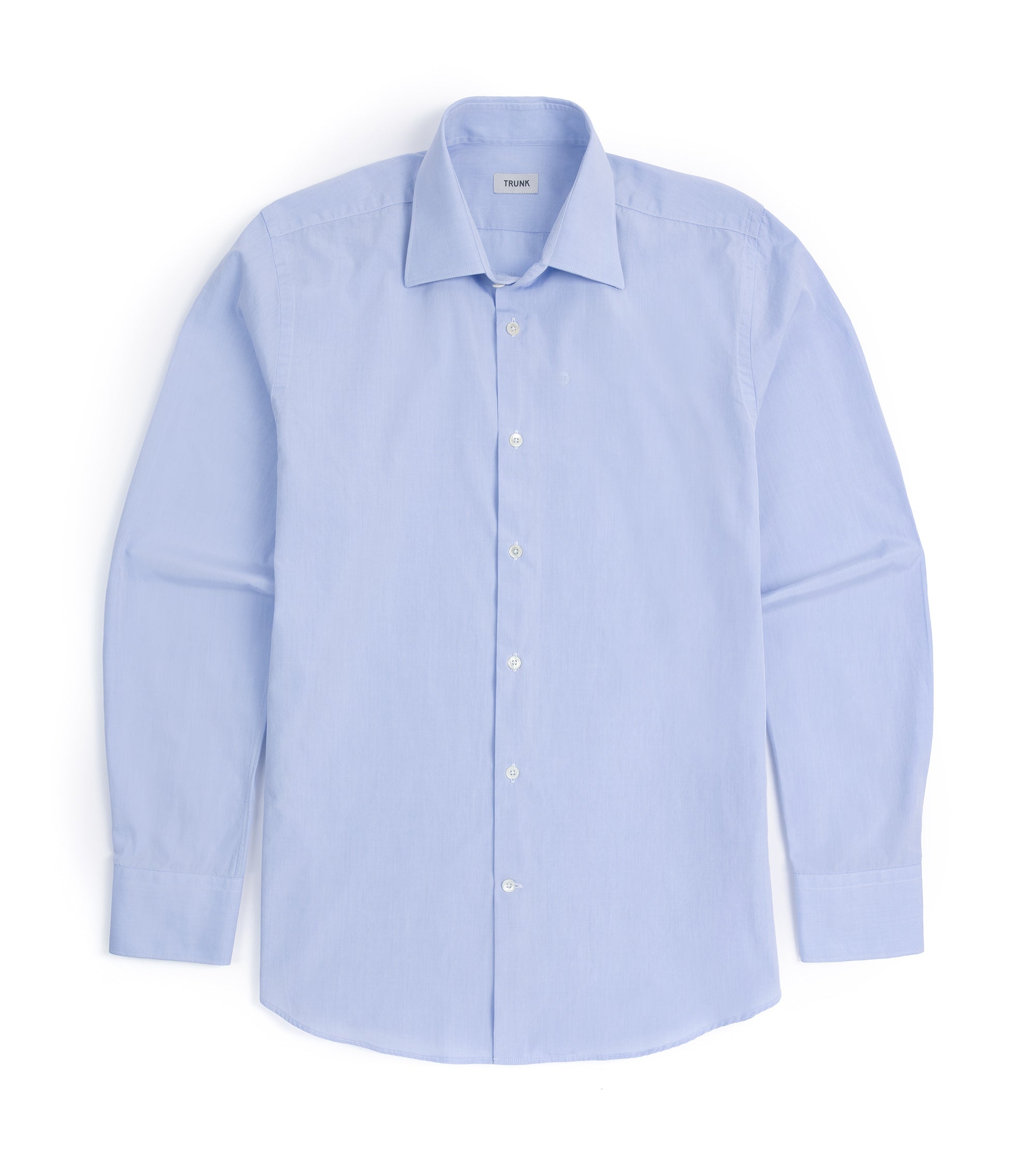 Trunk Allsop cotton poplin formal shirt in light blue, front view.