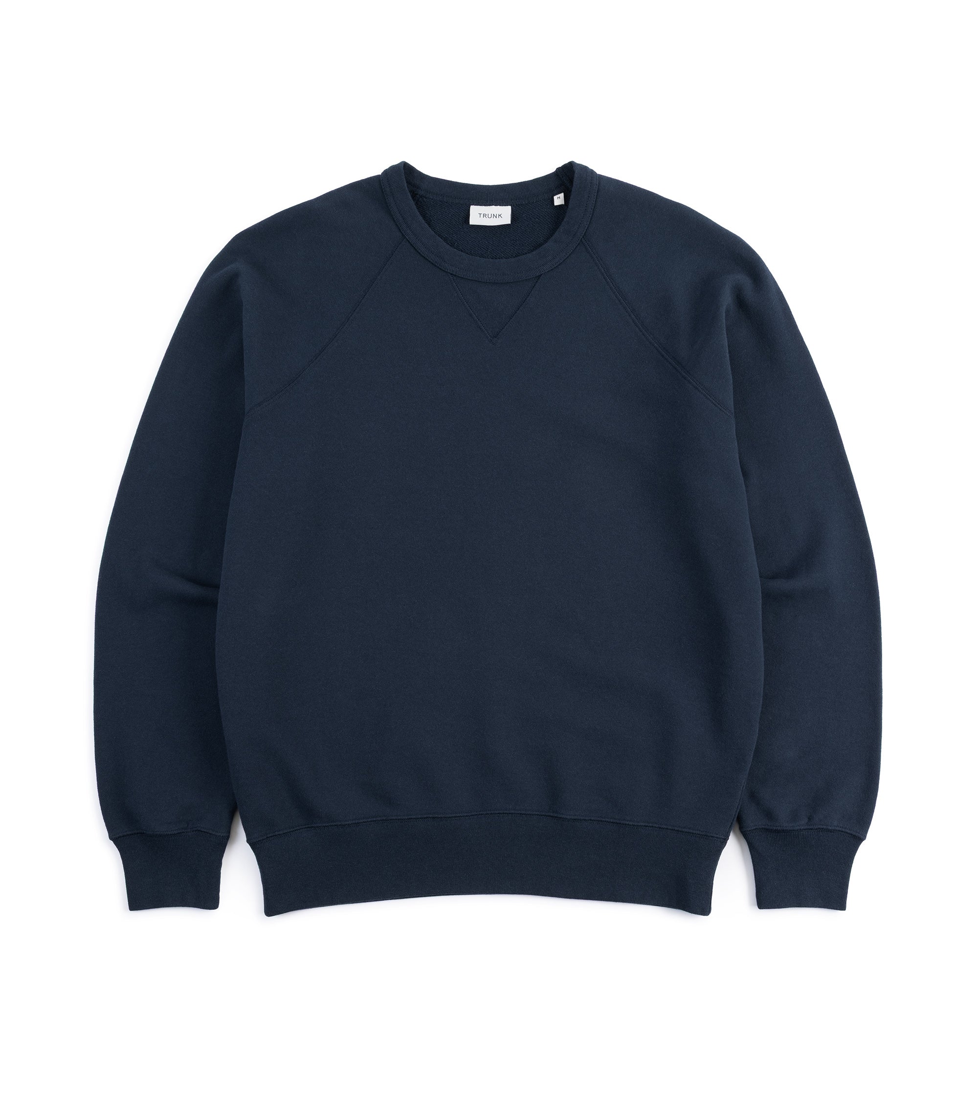Trunk Cooper cotton crew neck sweatshirt in navy, front view.