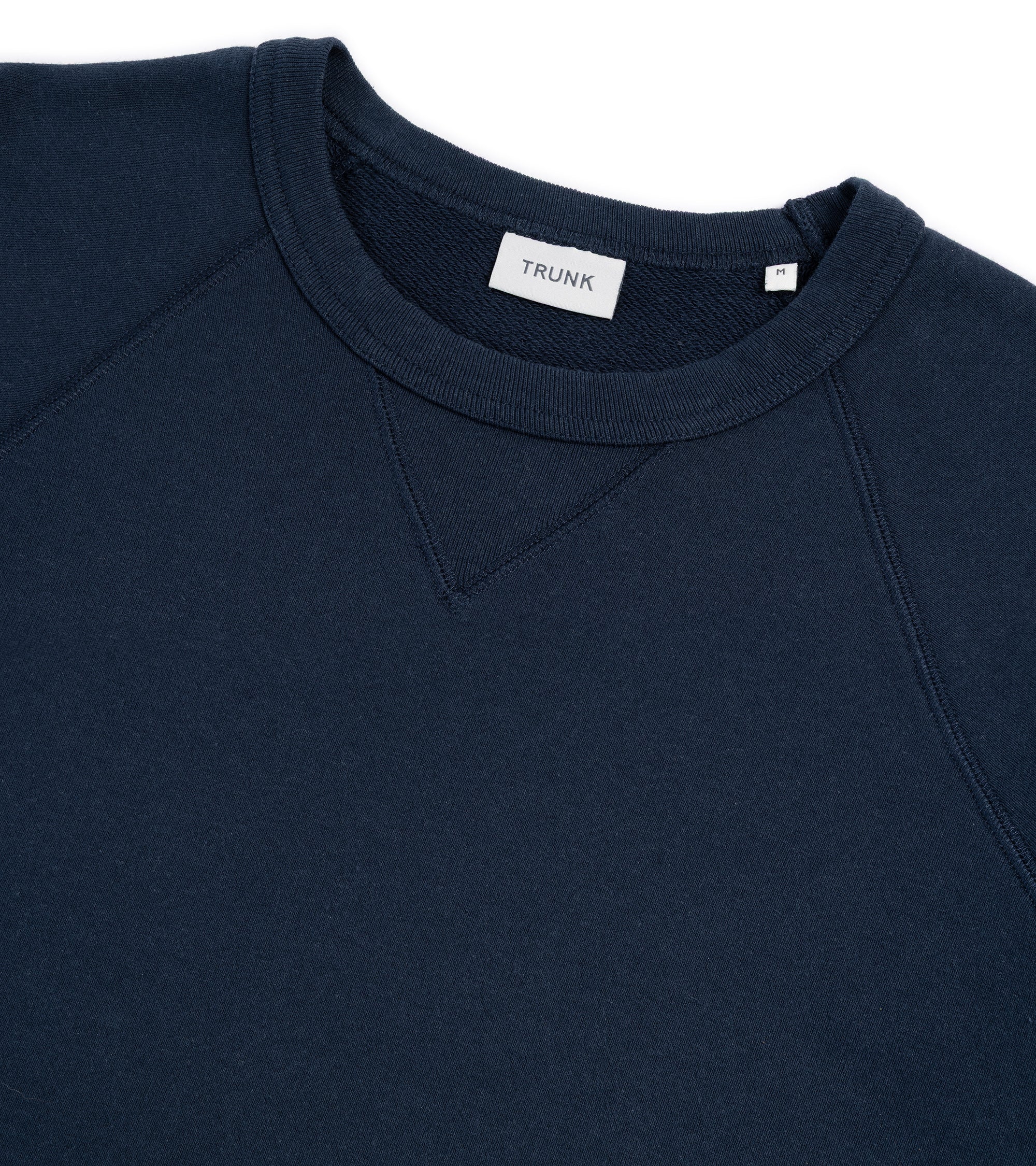 Trunk Cooper cotton crew neck sweatshirt in navy, back view.