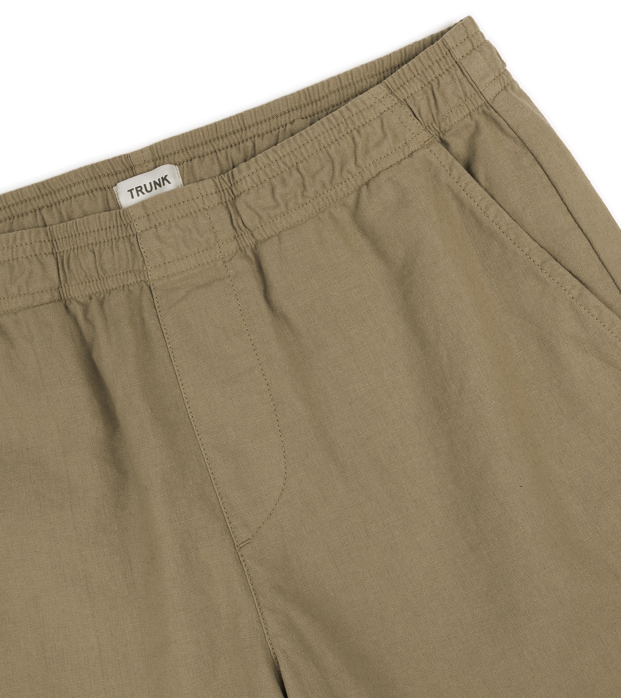 Trunk Cotton Linen Easy Shorts: Khaki