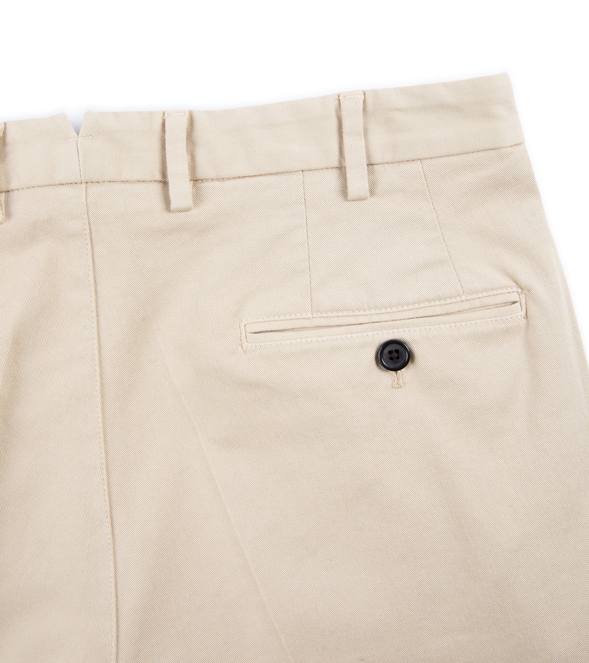 Trunk Palmer flat front trousers in sand, fabric detail.