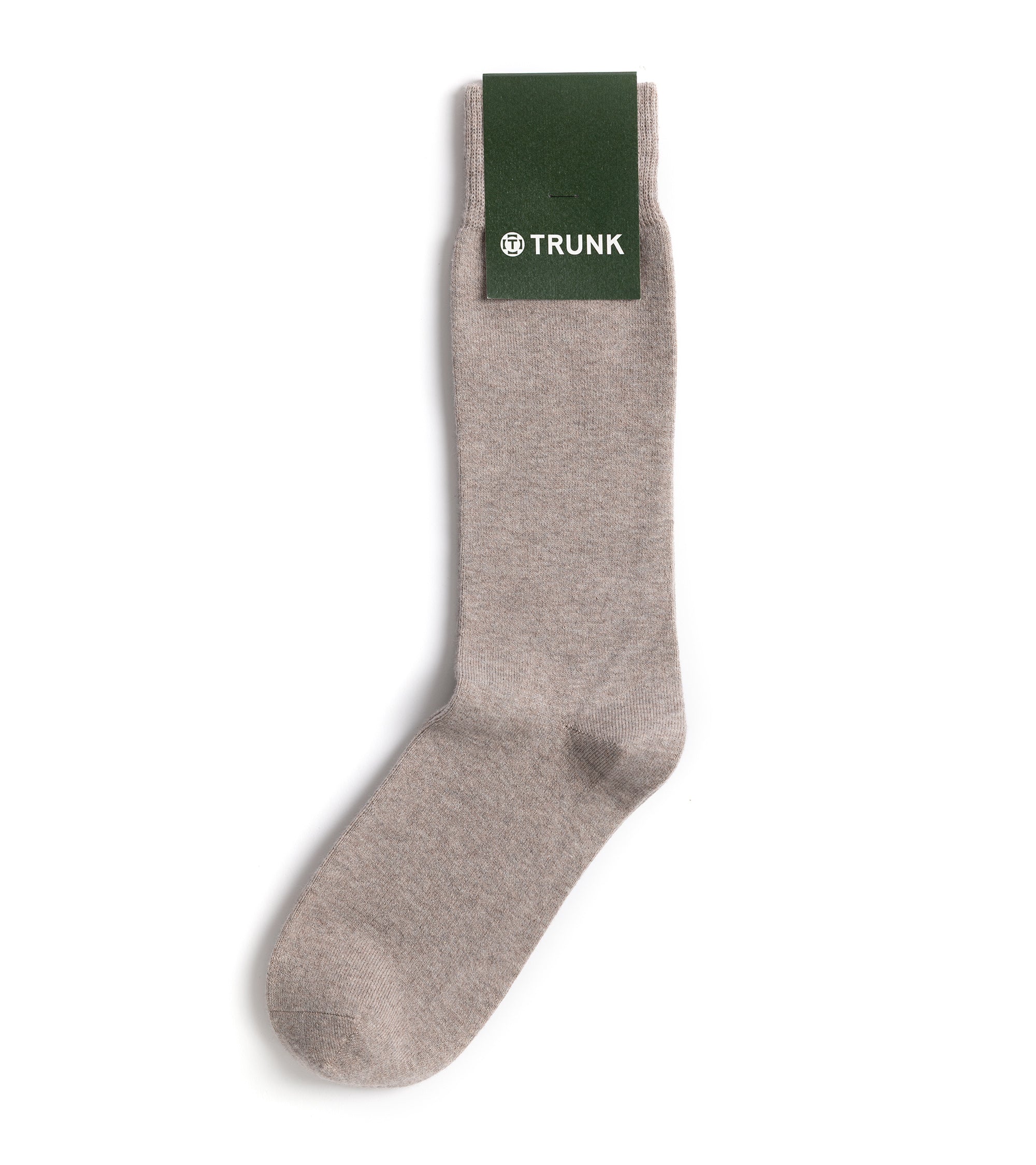 Trunk plain cotton socks in natural, folded pair.