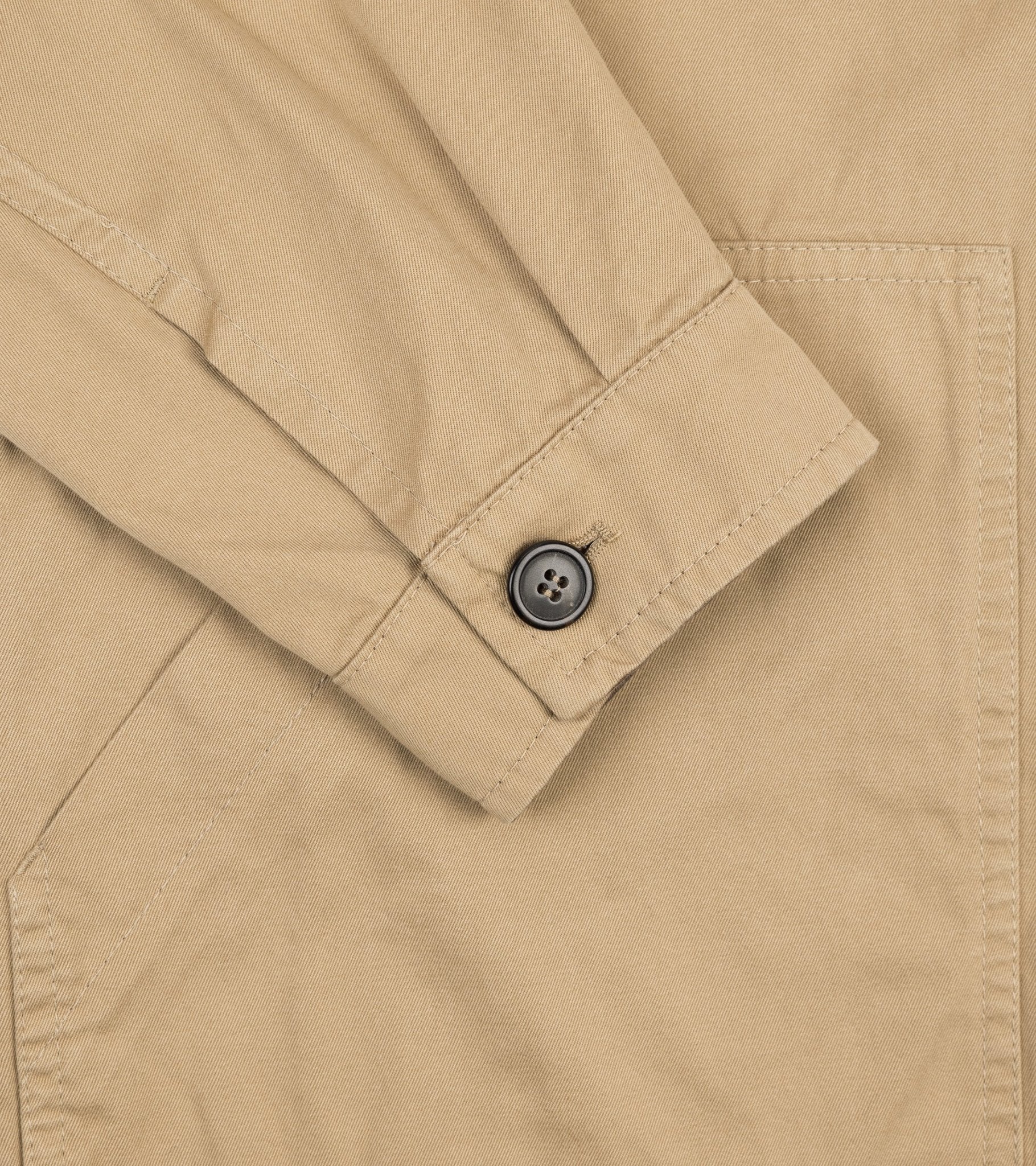 Rovi Lucca Collarless Cotton Drill Garden Jacket: Beige - Trunk Clothiers