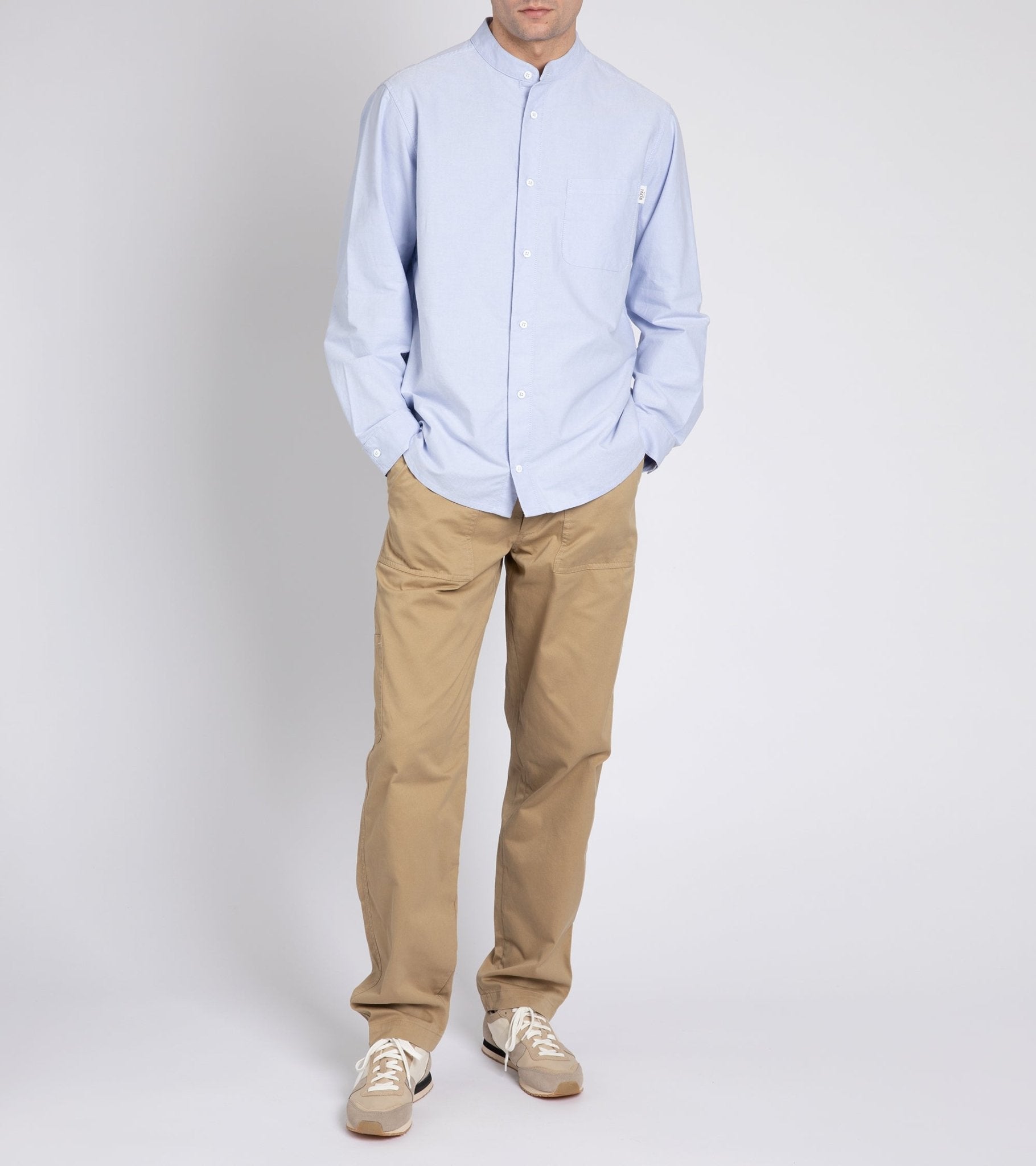 Rovi Lucca Cotton Oxford Garden Shirt: Sky Blue - Trunk Clothiers