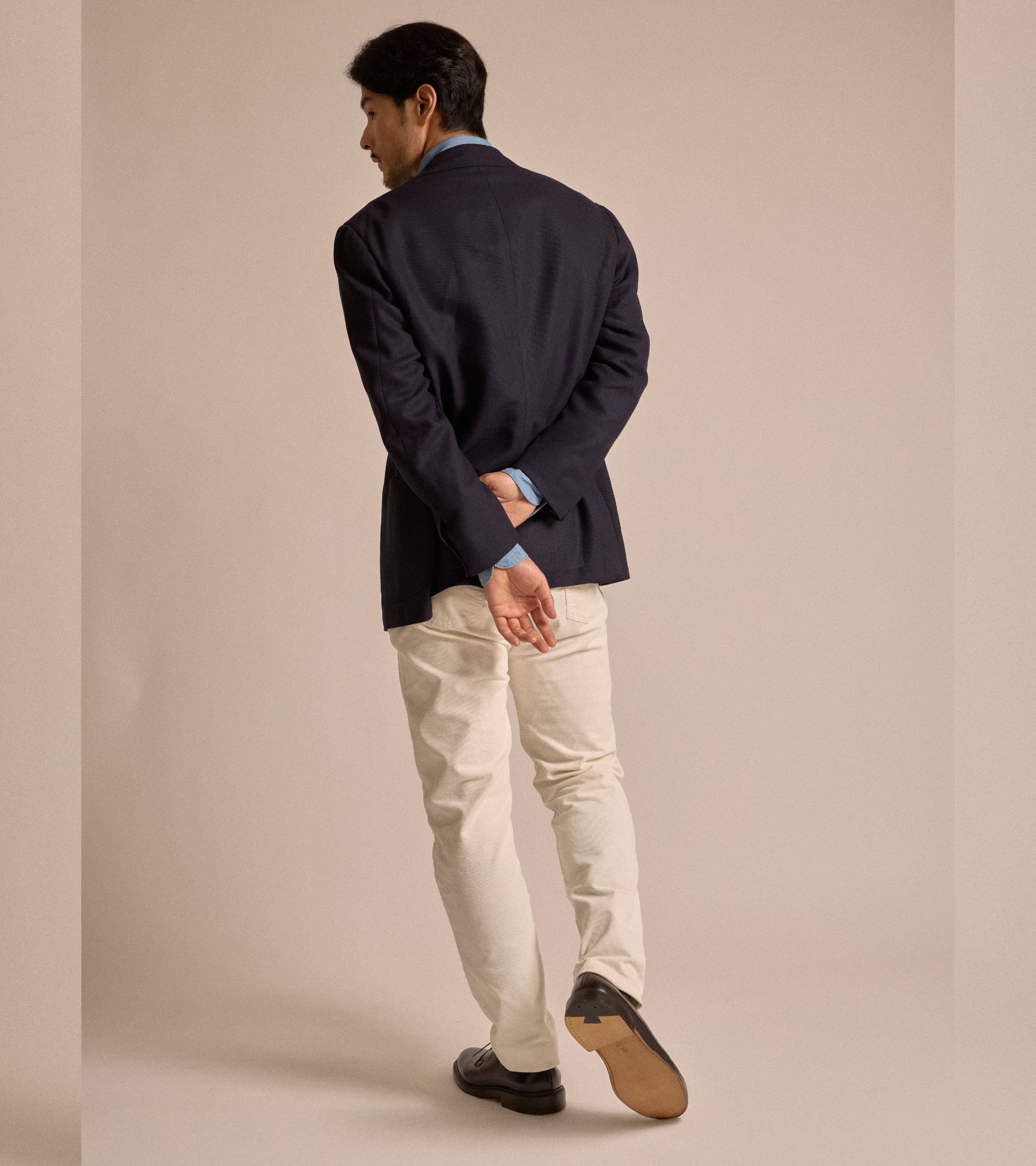 Trunk Dean Corduroy 5 Pocket Trousers: Egret White