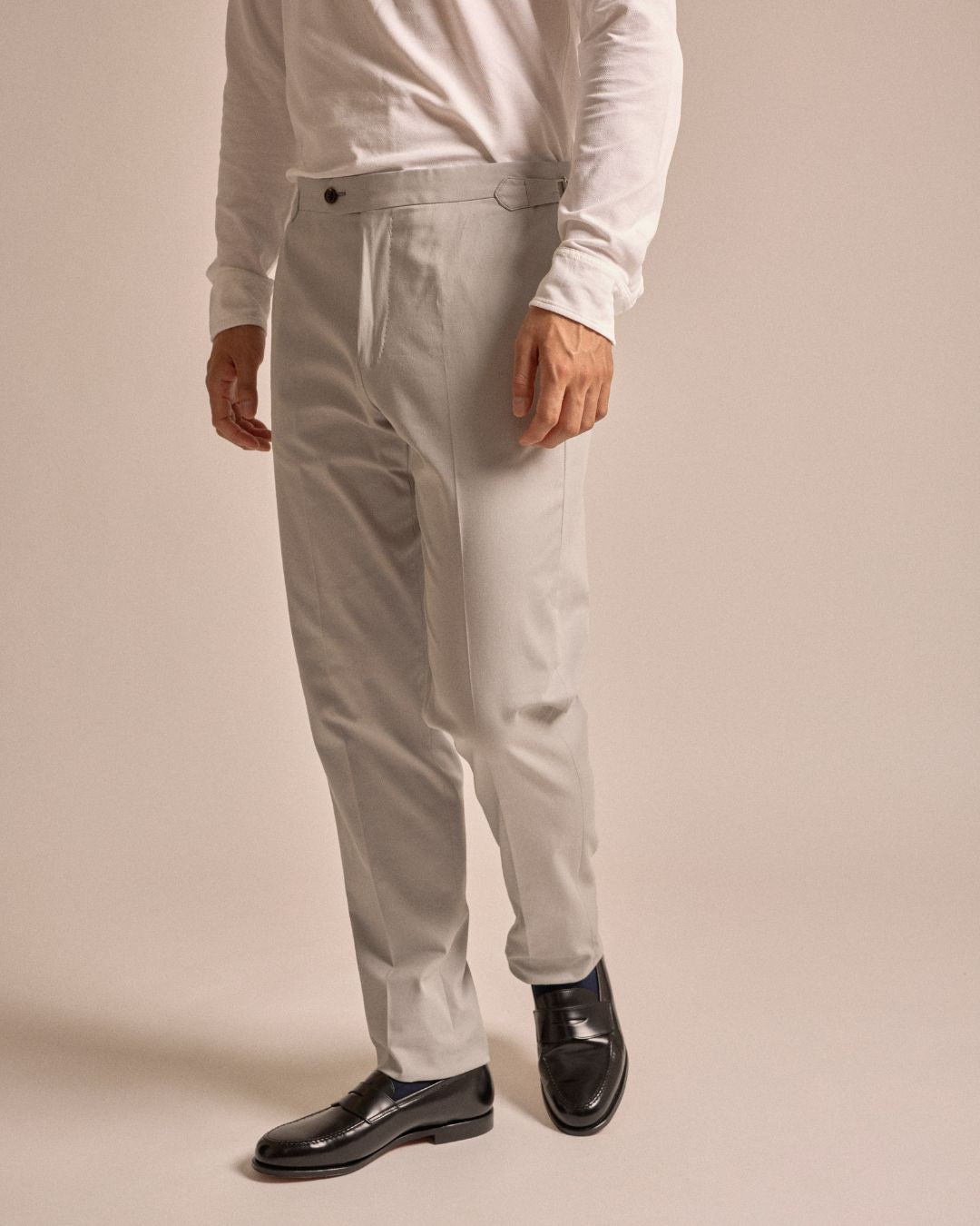 Trunk Walbrook Cotton Tailored Trousers: Light Grey