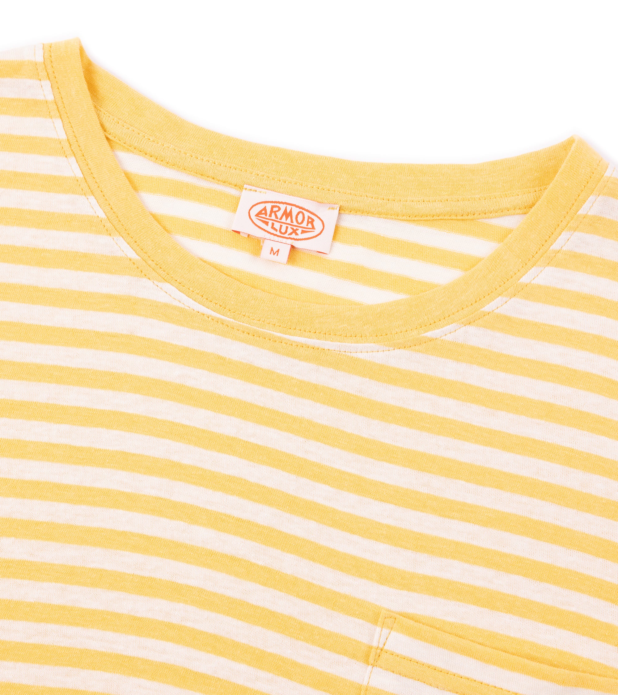 Armor-Lux Cotton Linen Striped T-Shirt: Yellow