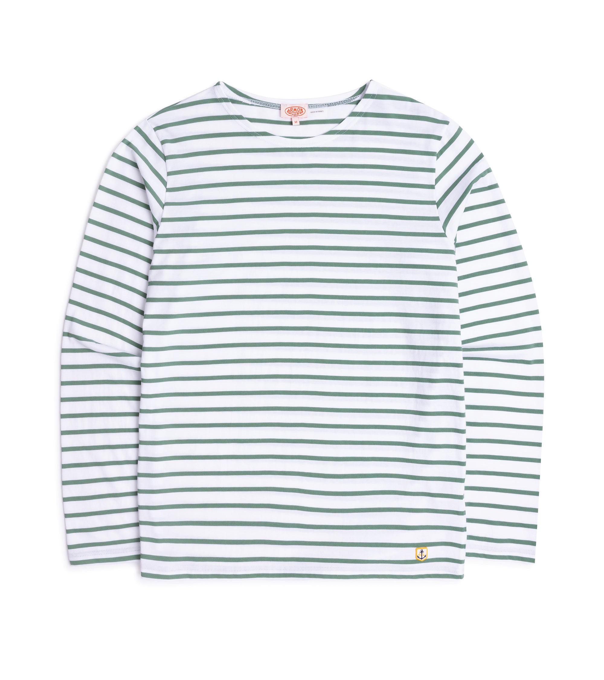 Armor-Lux Lightweight Breton Striped T-Shirt: White/Ivy