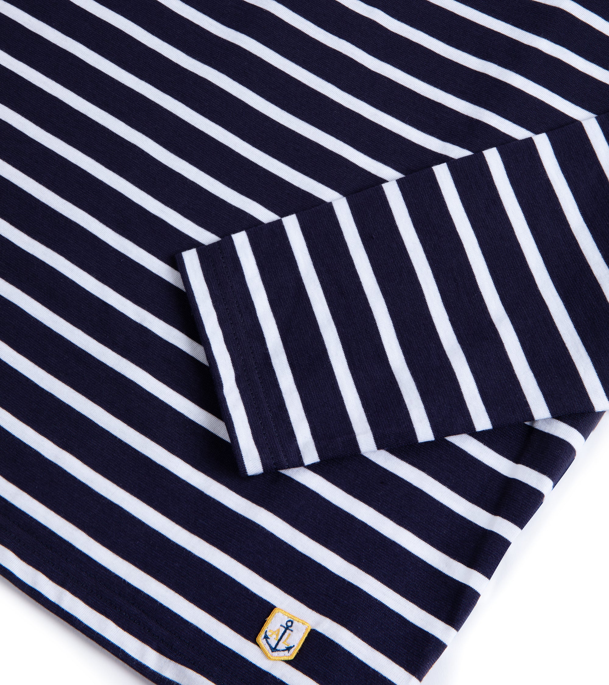 Armor-Lux Lightweight Breton Striped T-Shirt: Navy/White