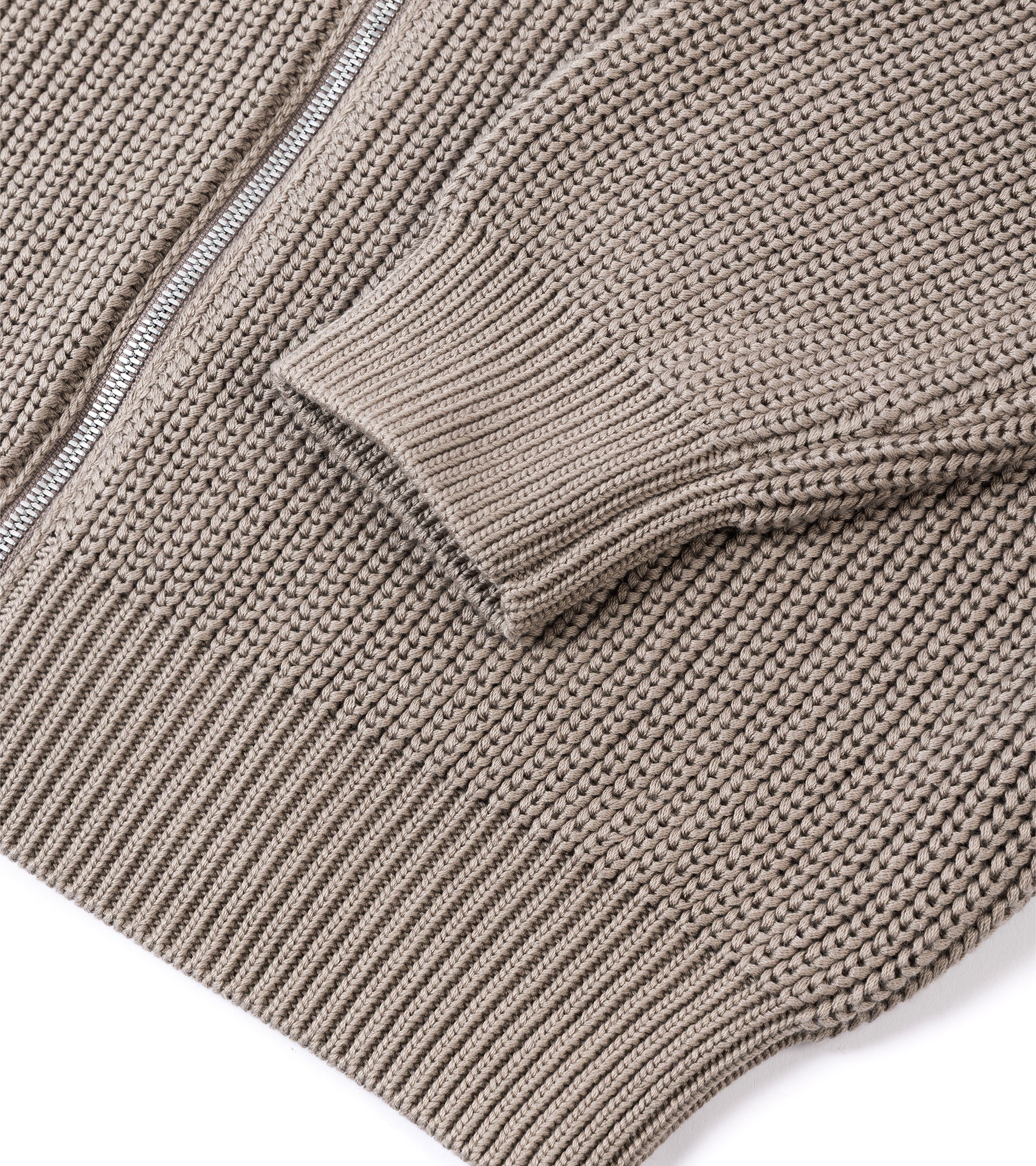 Batoner Signature Driver's Knit Cotton Zip Cardigan: Beige