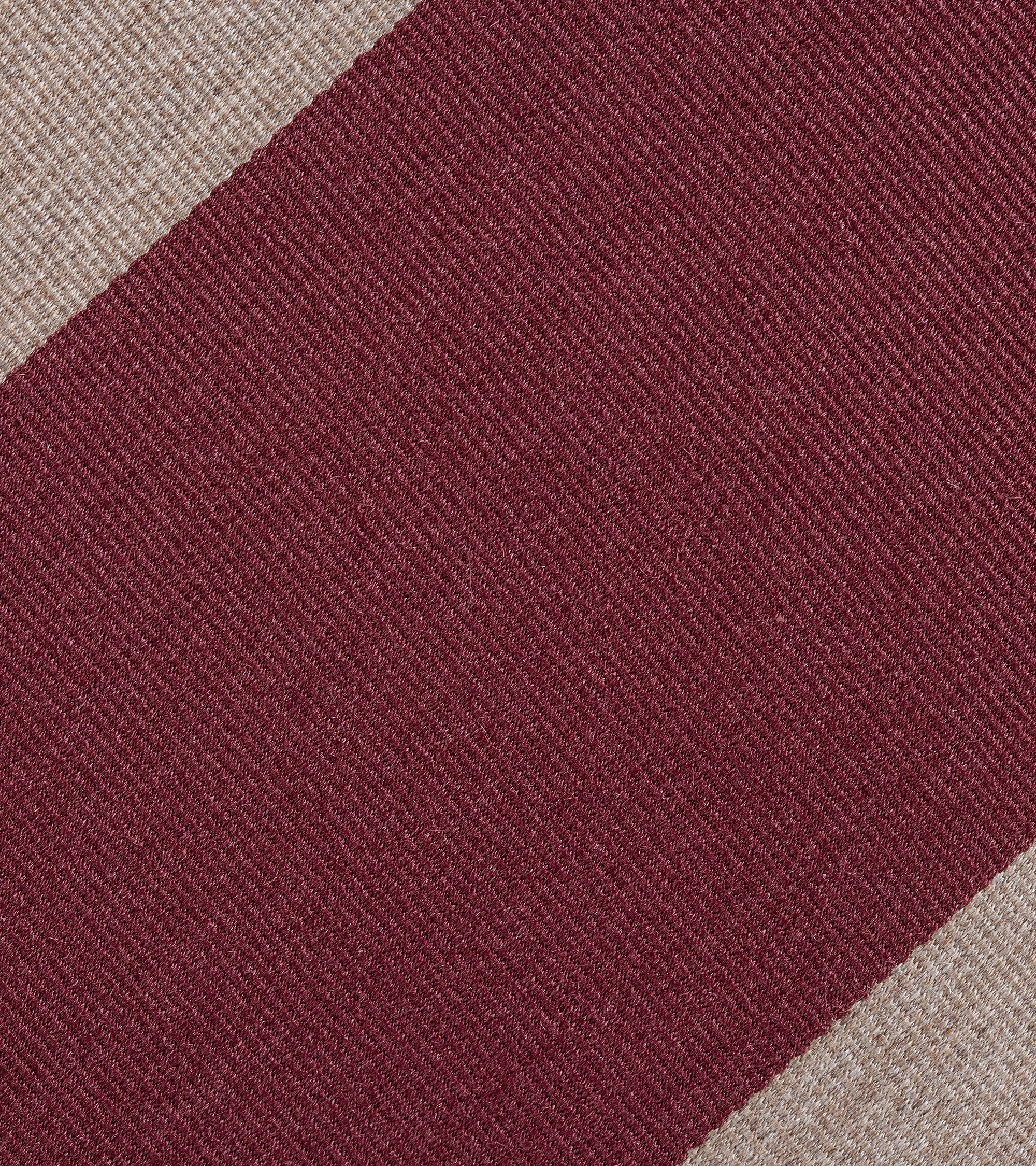 Bigi Silk Cotton Wide Stripe Tie: Burgundy/Tan