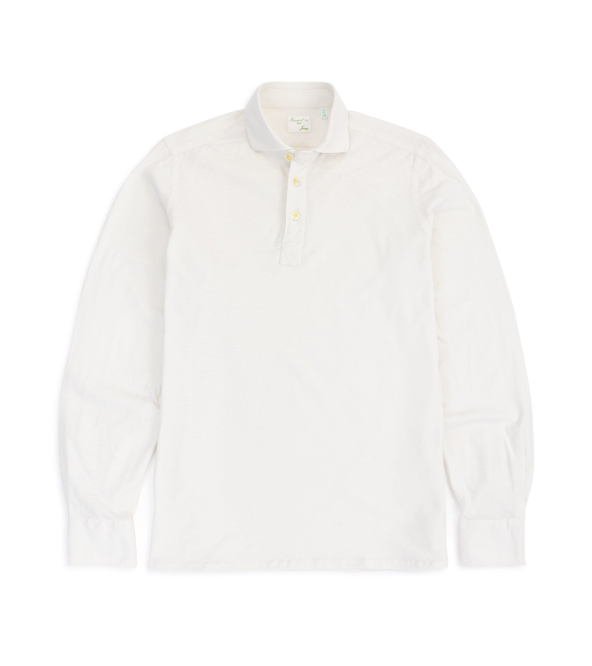Finamore Orlando Cotton Linen Polo Shirt: Cream