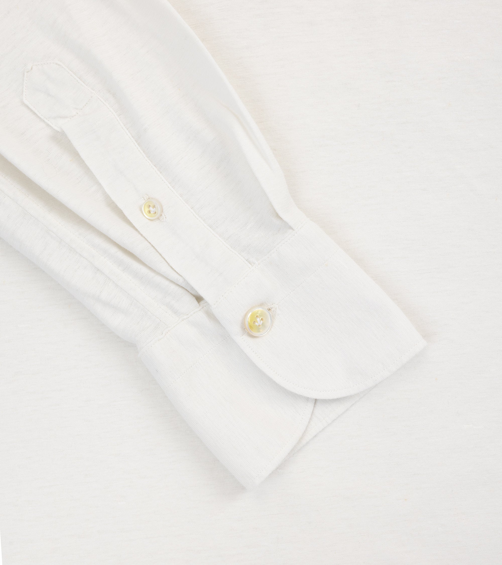 Finamore Orlando Cotton Linen Polo Shirt: Cream