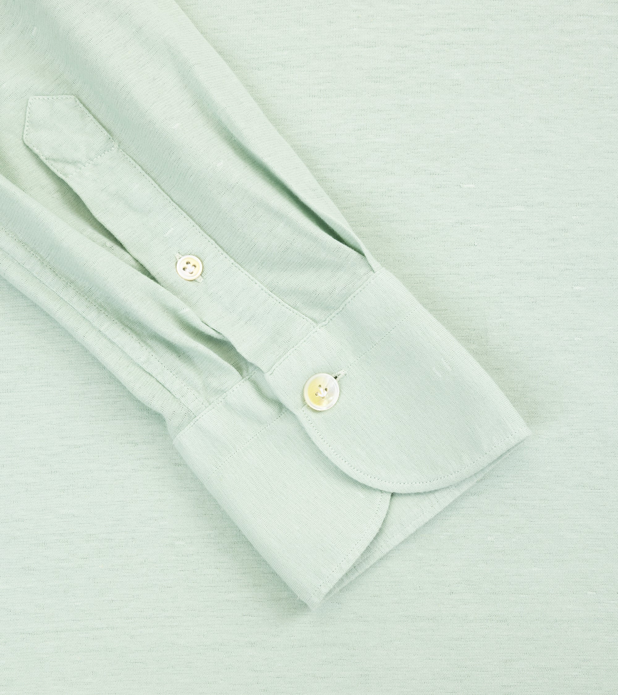 Finamore Orlando Cotton Linen Polo Shirt: Seafoam