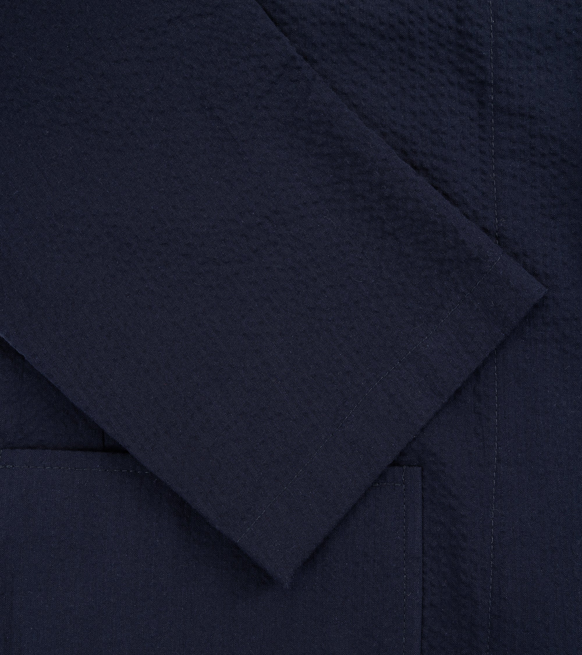 Gitman Vintage Cotton Seersucker Simple Jacket: Navy