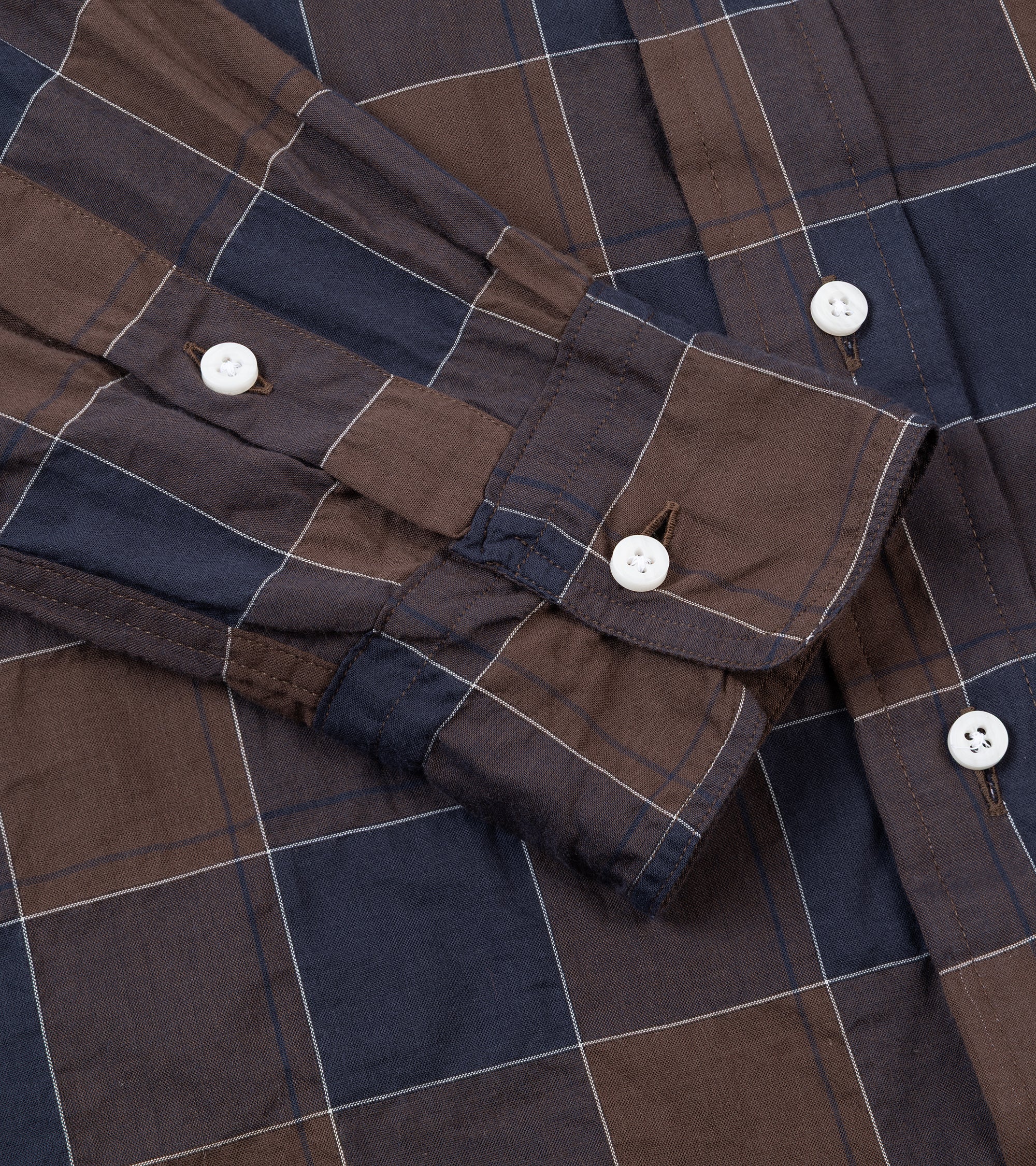Gitman Vintage Japanese Cotton Check Button Down Shirt: Brown