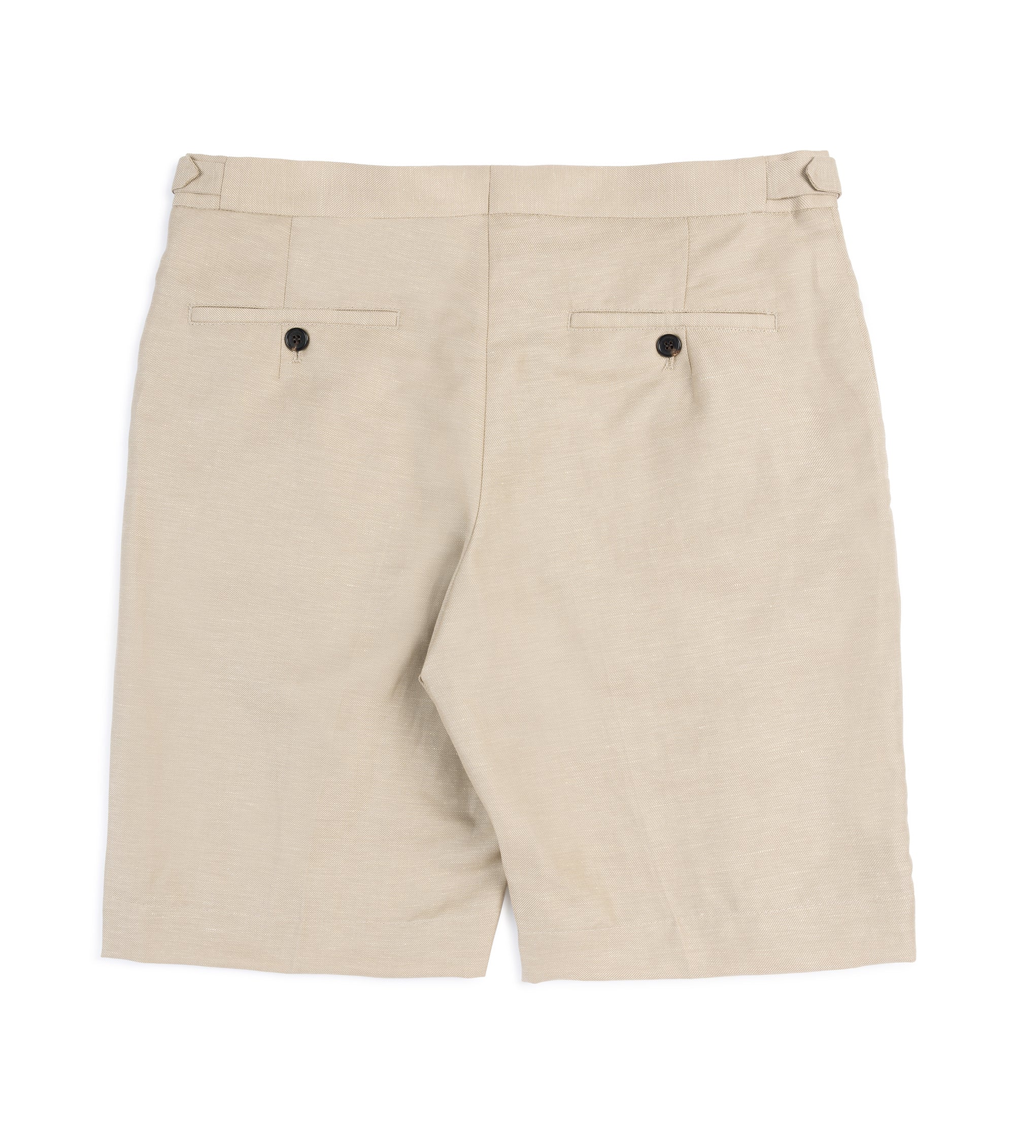 Incotex Wool Linen Pleated Shorts: Tan