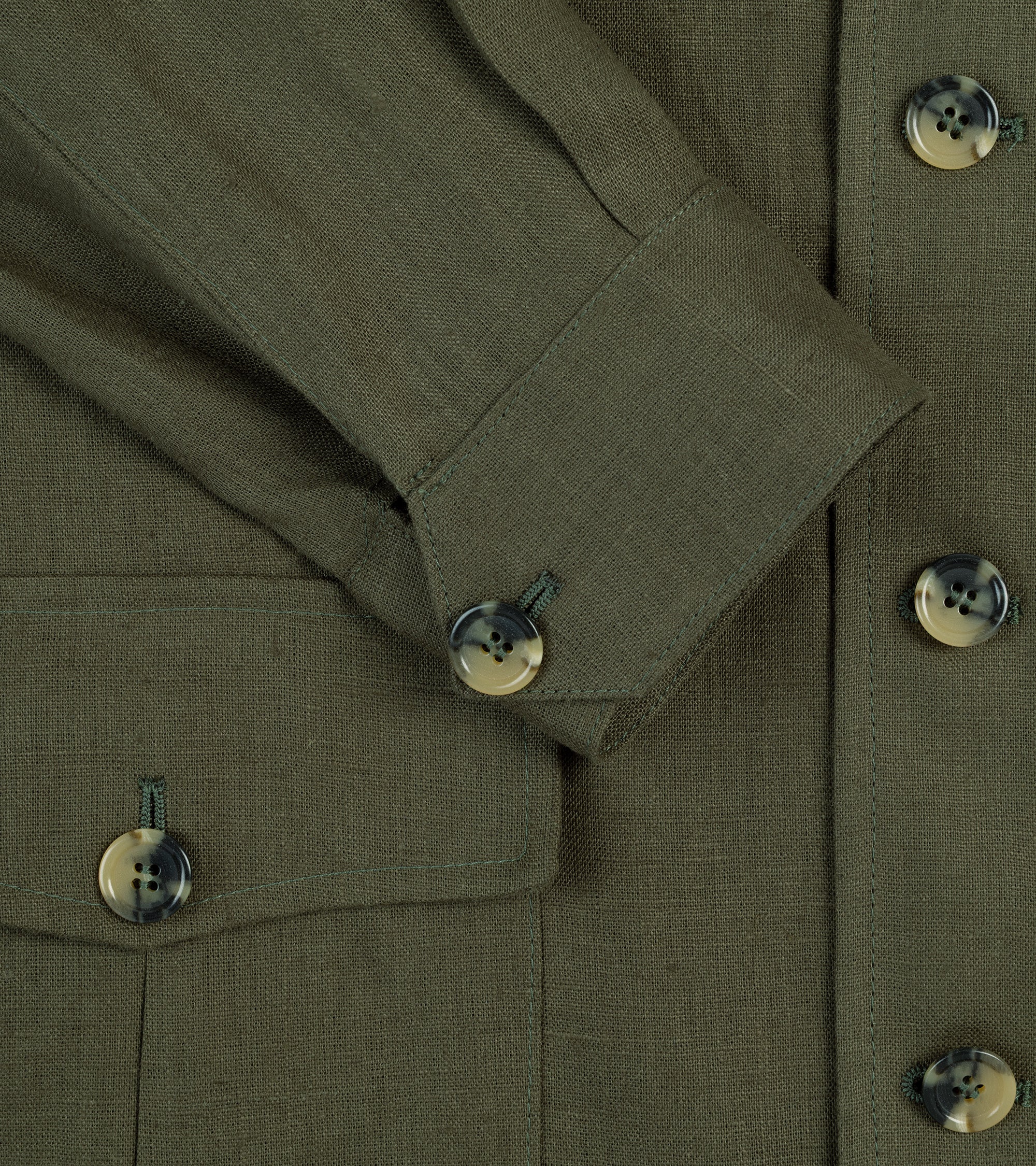 Justo Gimeno Linen Shooting Teba Jacket: Bay Green