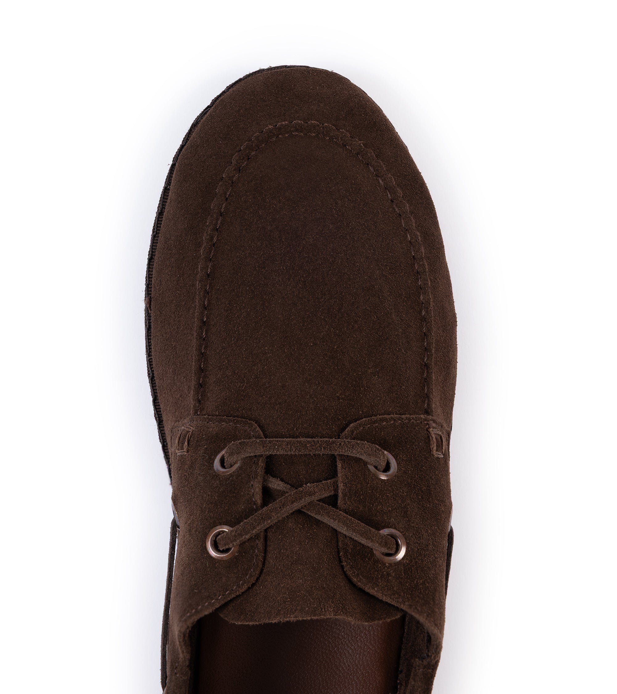 Miez La Barca Hand Stitched Soft Suede Moccasin: Brown