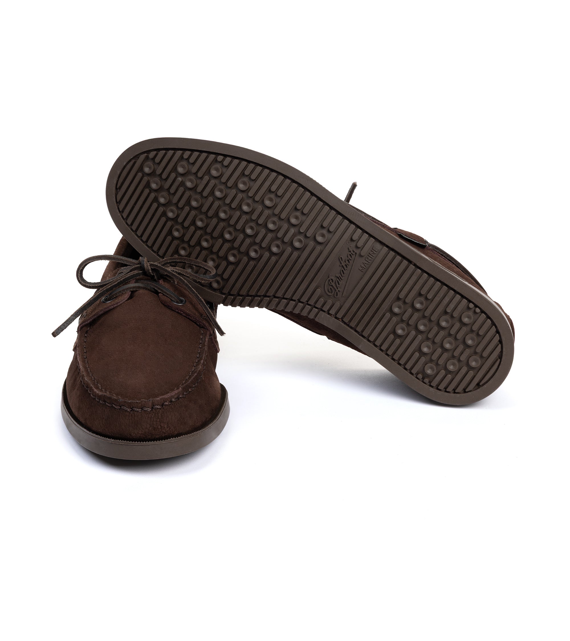 Paraboot Barth Nubuck Boat Shoe: Chocolate