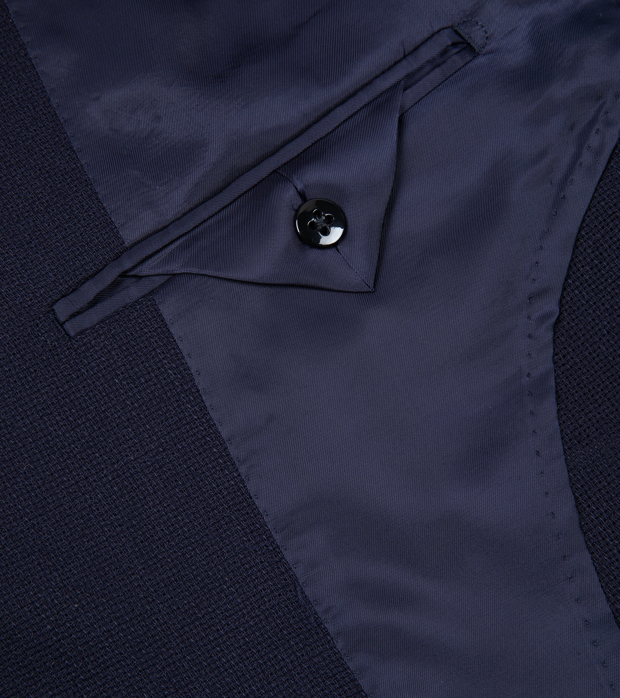Ring Jacket wool mesh Balloon jacket in navy, cuff detail.