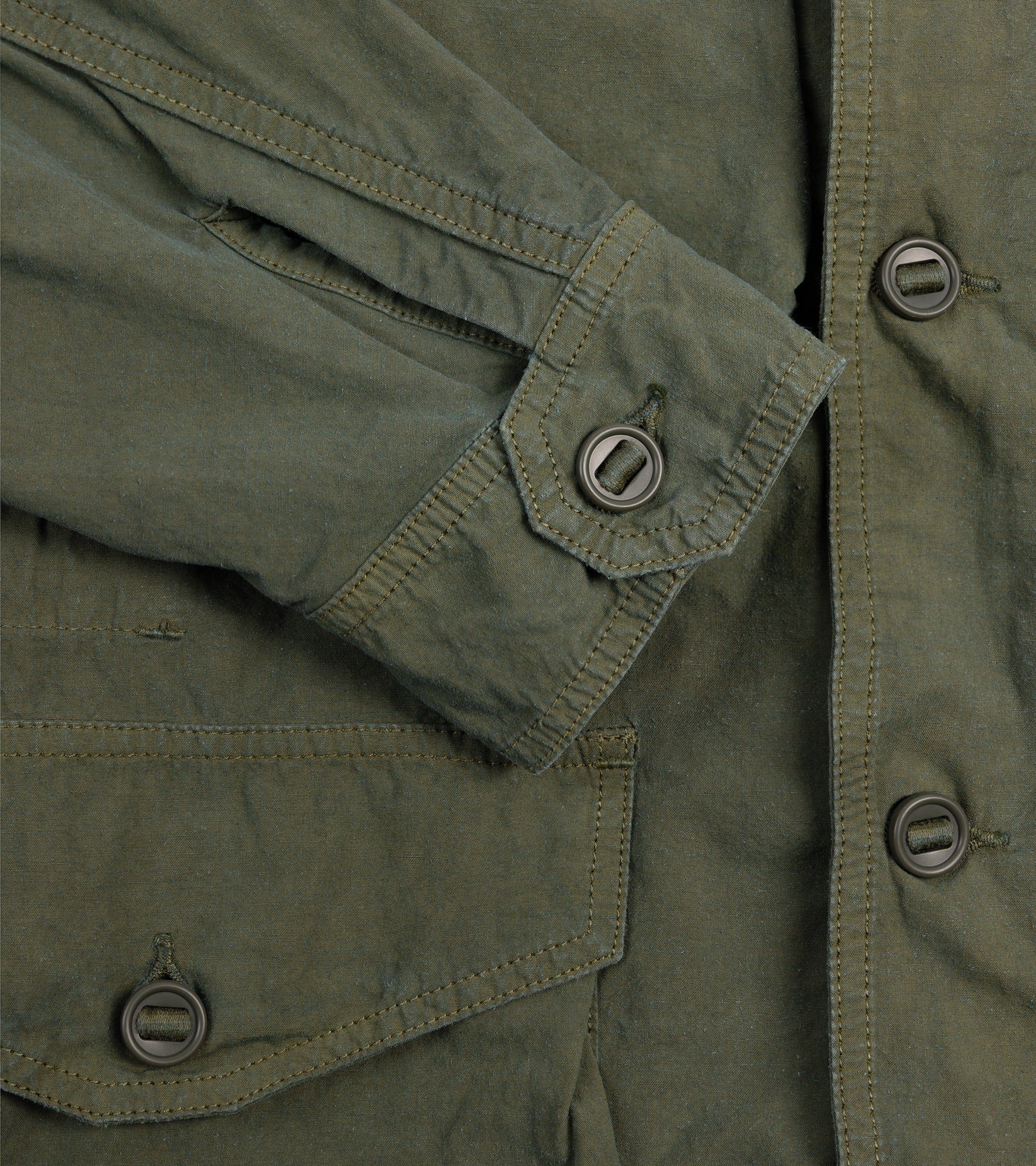 Sage de Cret High Density Cotton Hemp M-65 Jacket: Olive