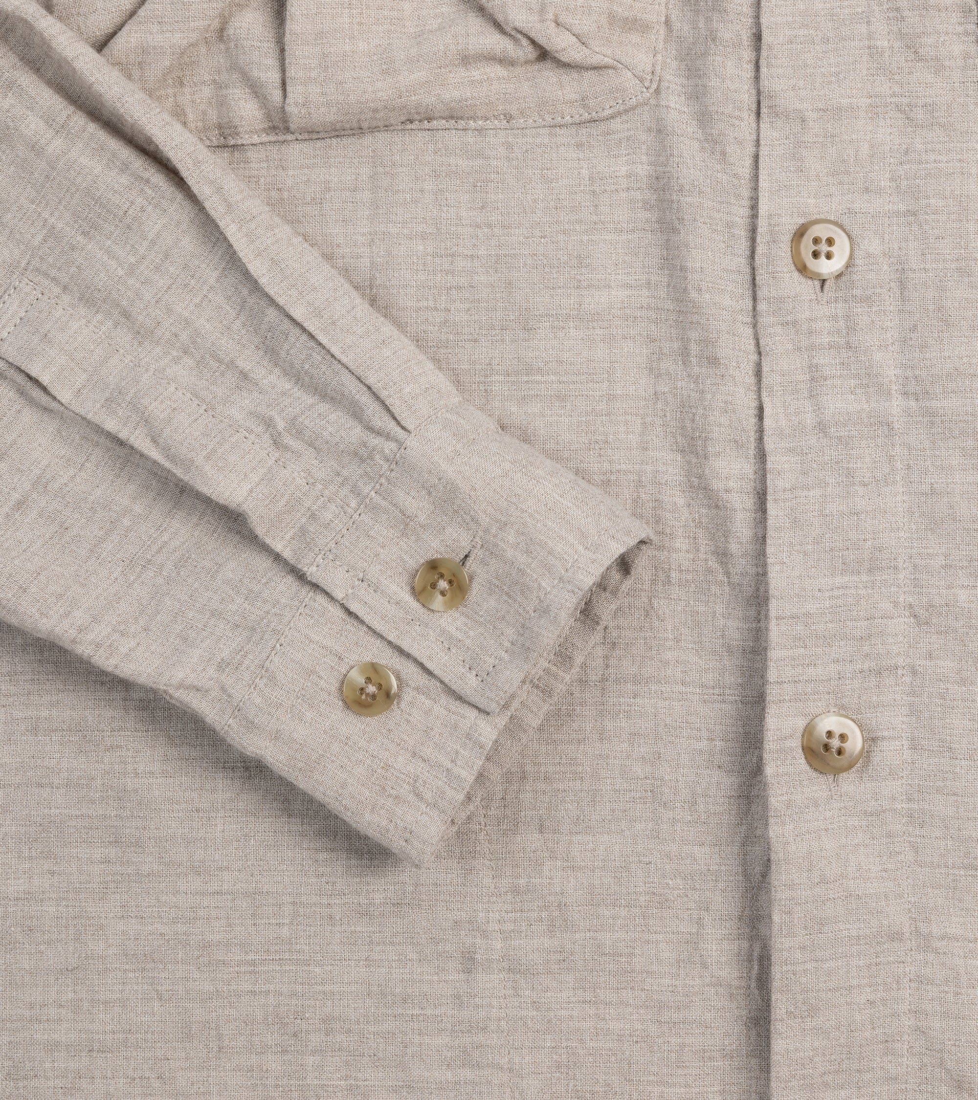 Sage de Cret Linen Cotton Washed Lawn Cloth Work Shirt Jacket: Ecru