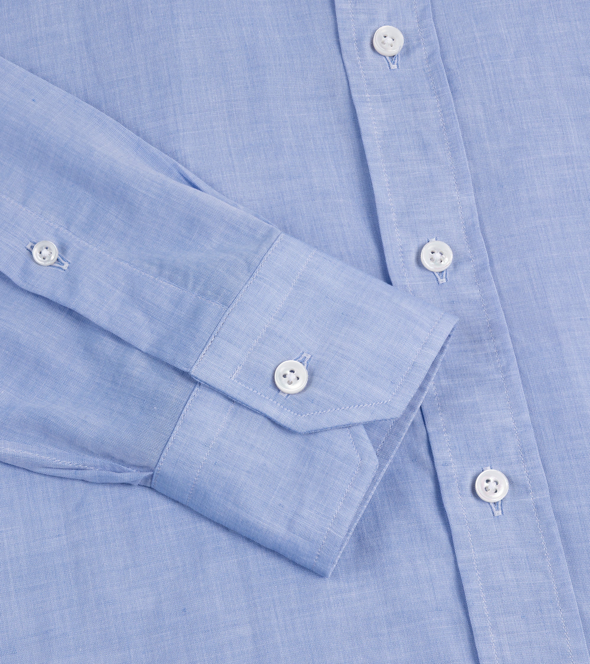 Salvatore Piccolo Cotton Linen Formal Shirt: Blue