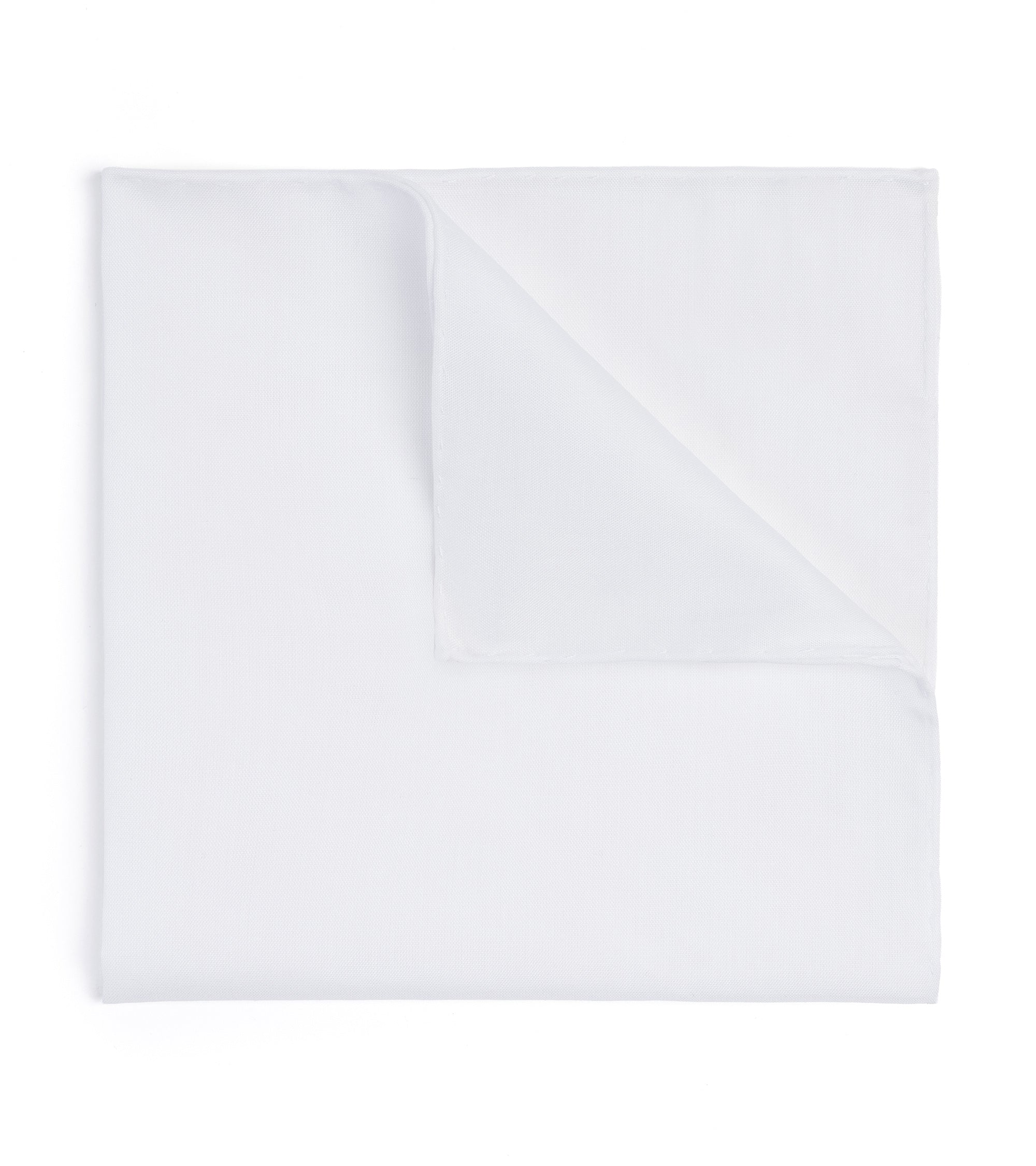Simonnot-Godard Plain Cotton Pocket Square: White