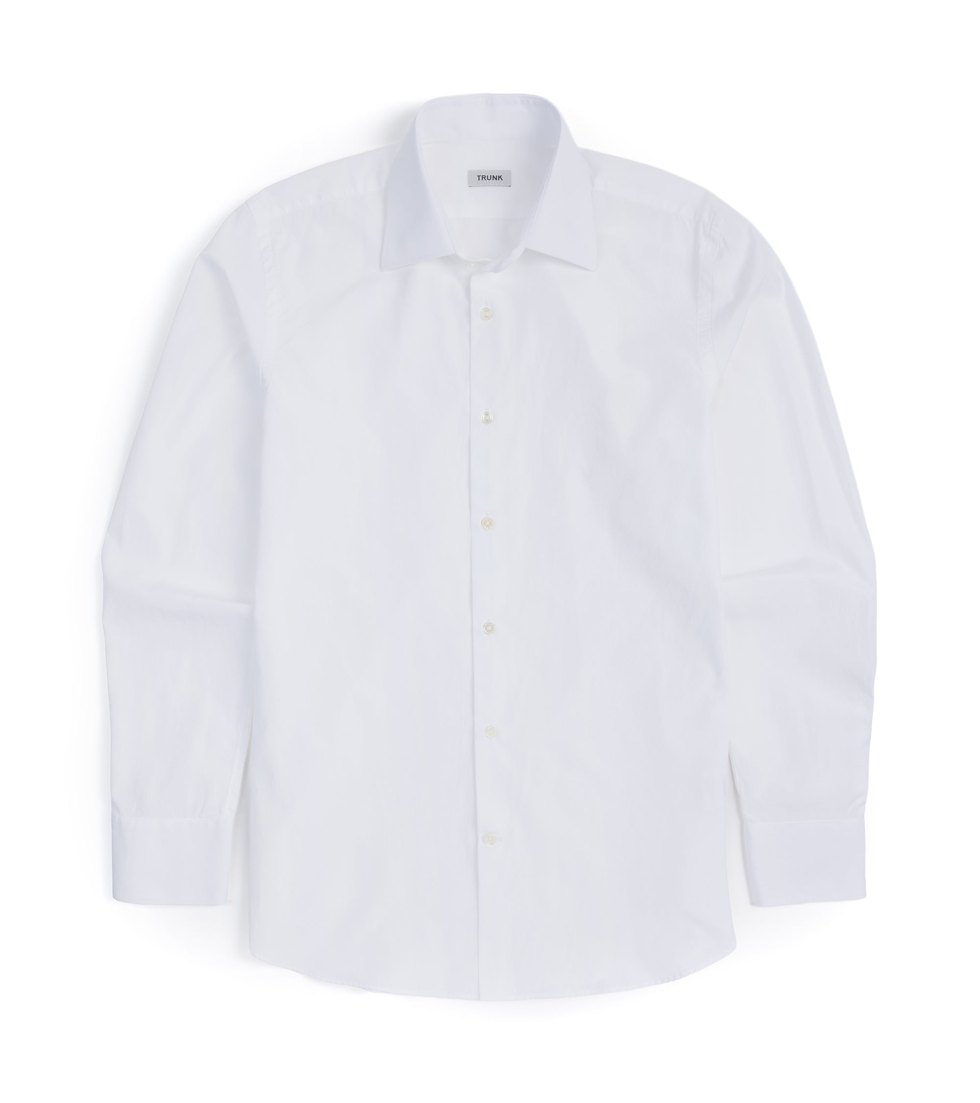 Trunk Allsop cotton poplin formal shirt in white, front view.